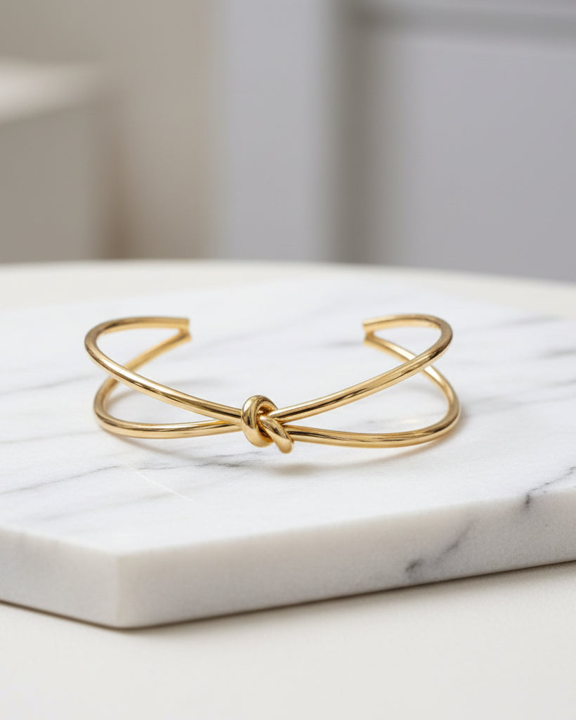 BRACCIALE NODO IN ACCIAIO COL ORO