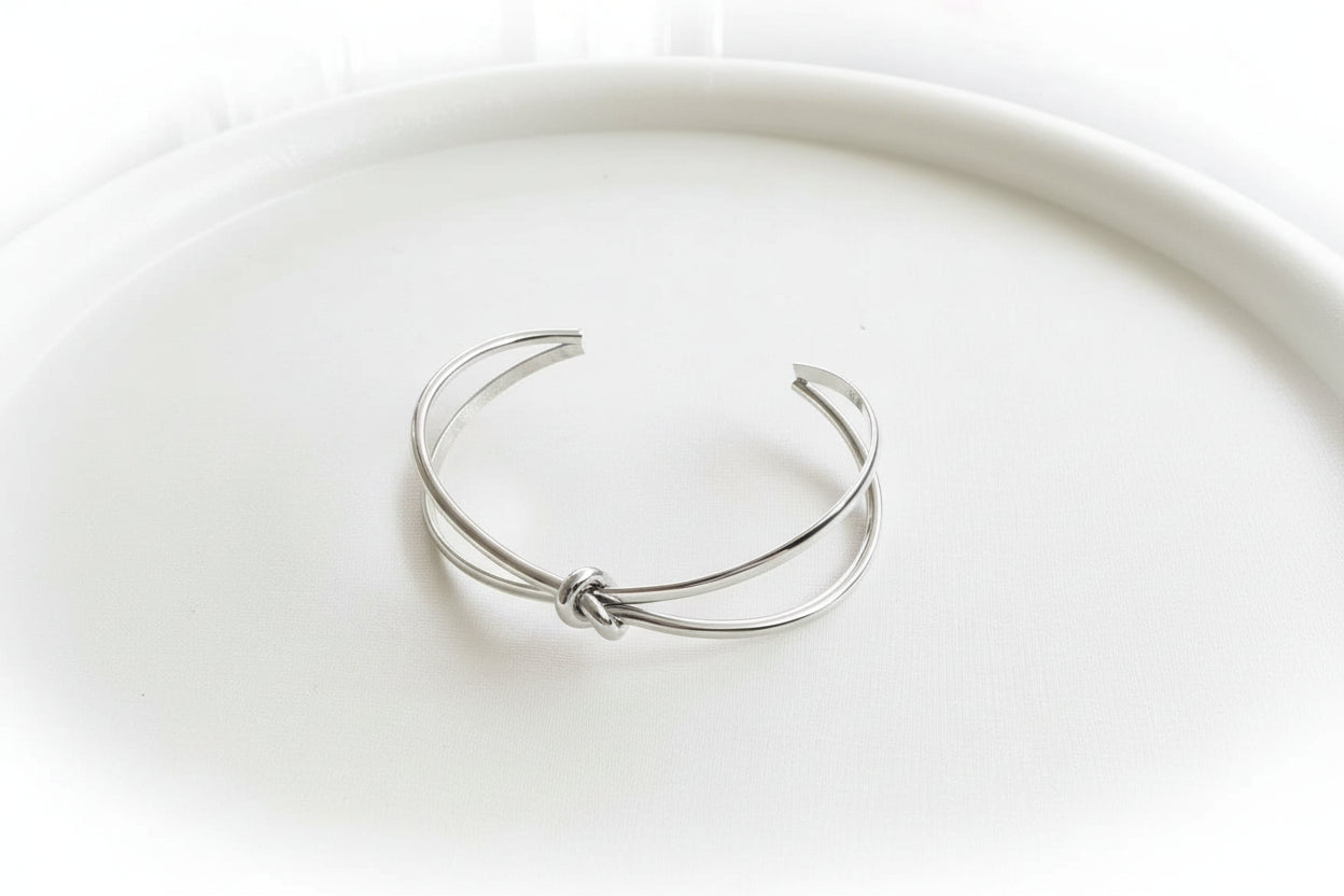 BRACCIALE NODO IN ACCIAIO COL SILVER