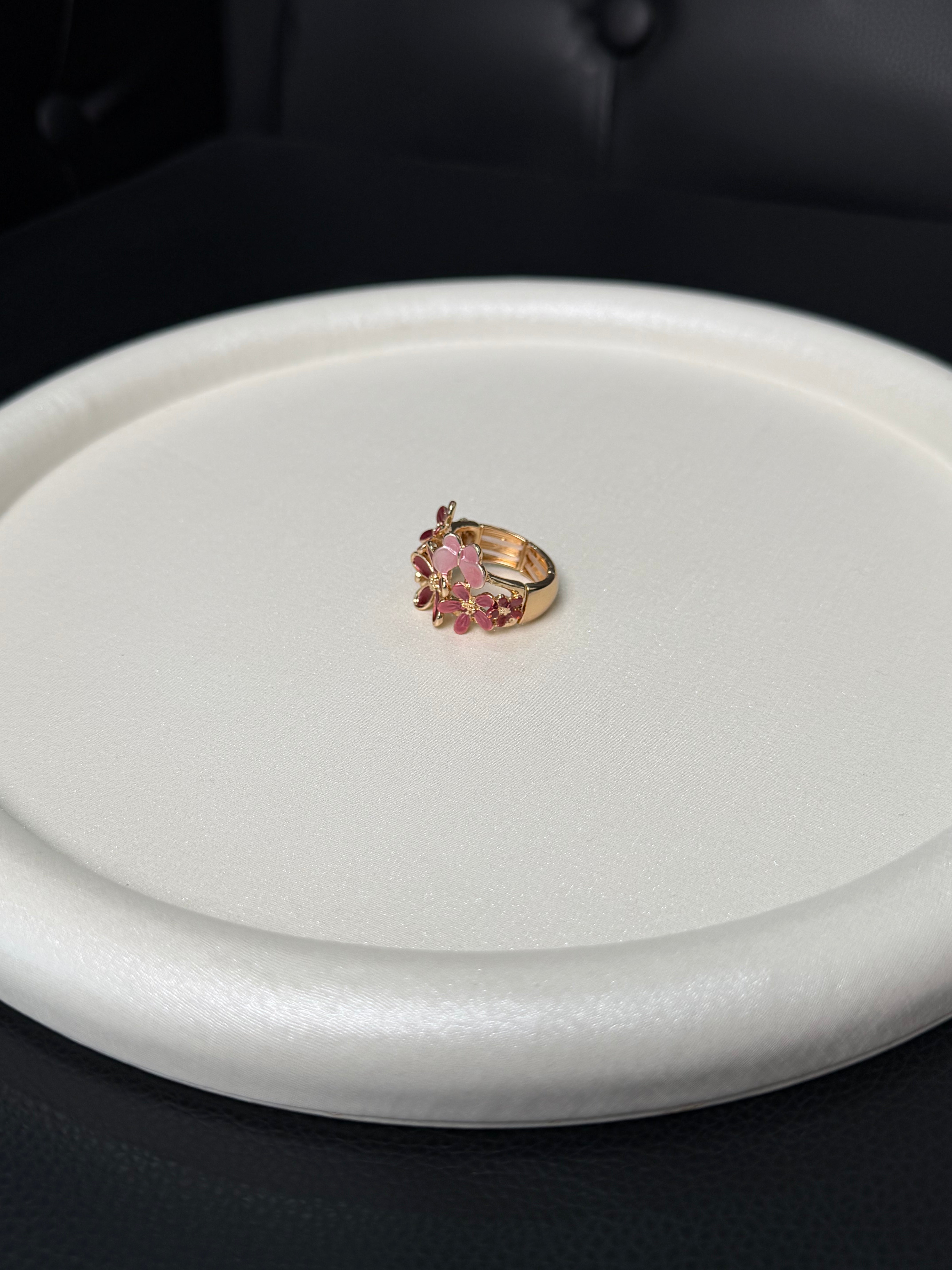 ANELLO ORO CON FIORE ROSA