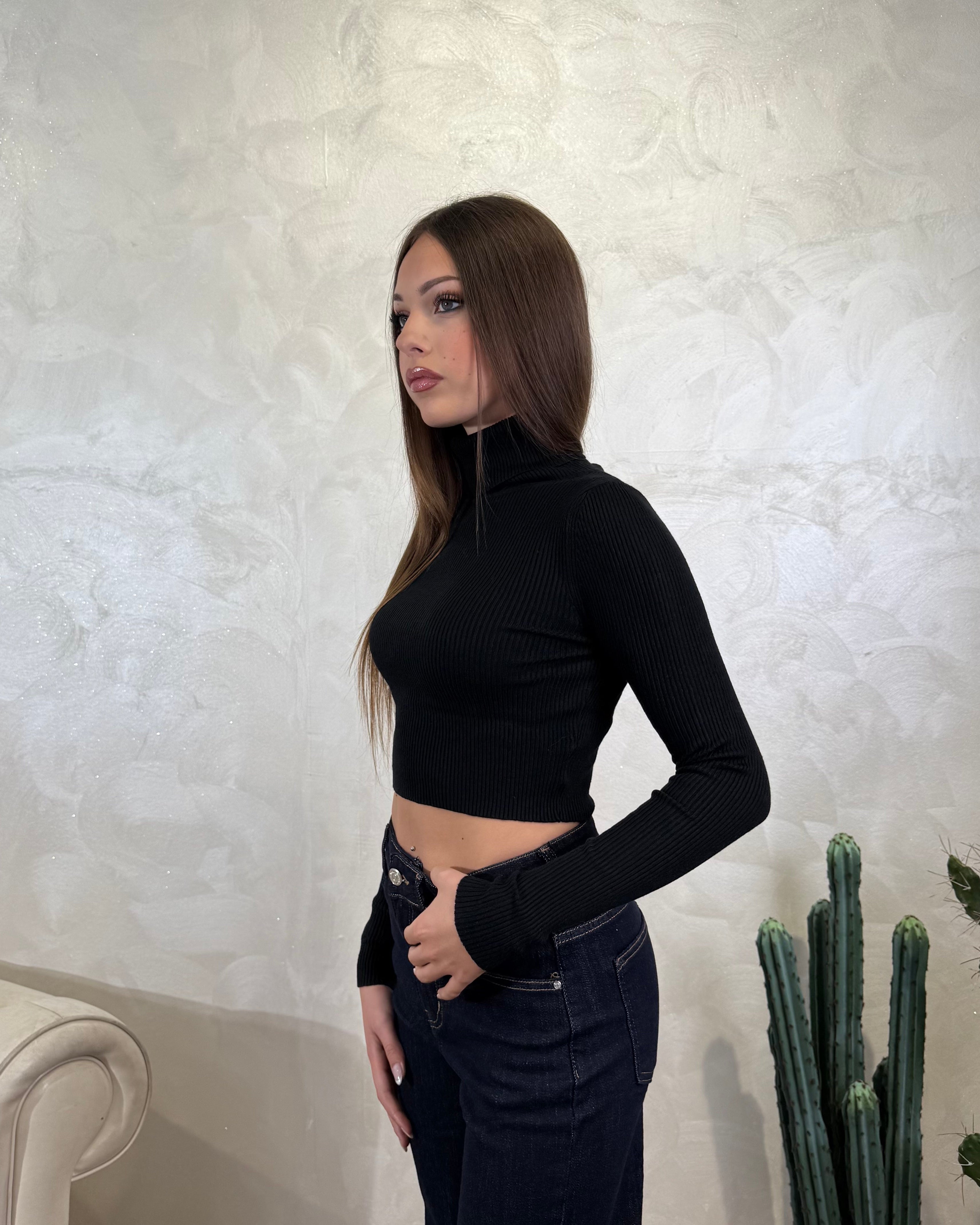 DOLCEVITA CROPPED COSTINA COL.NERO