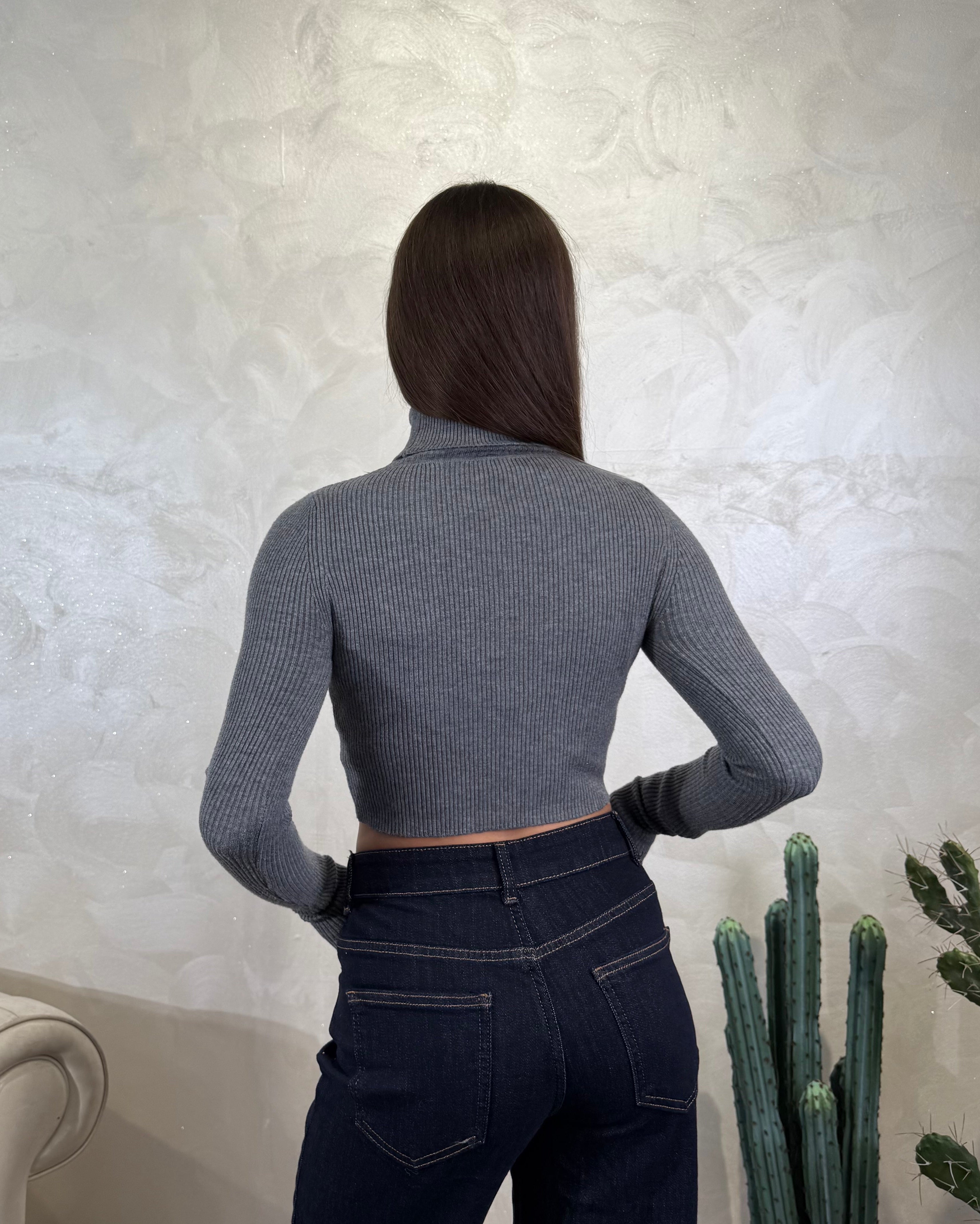 DOLCEVITA CROPPED COSTINA COL.GRIGIO