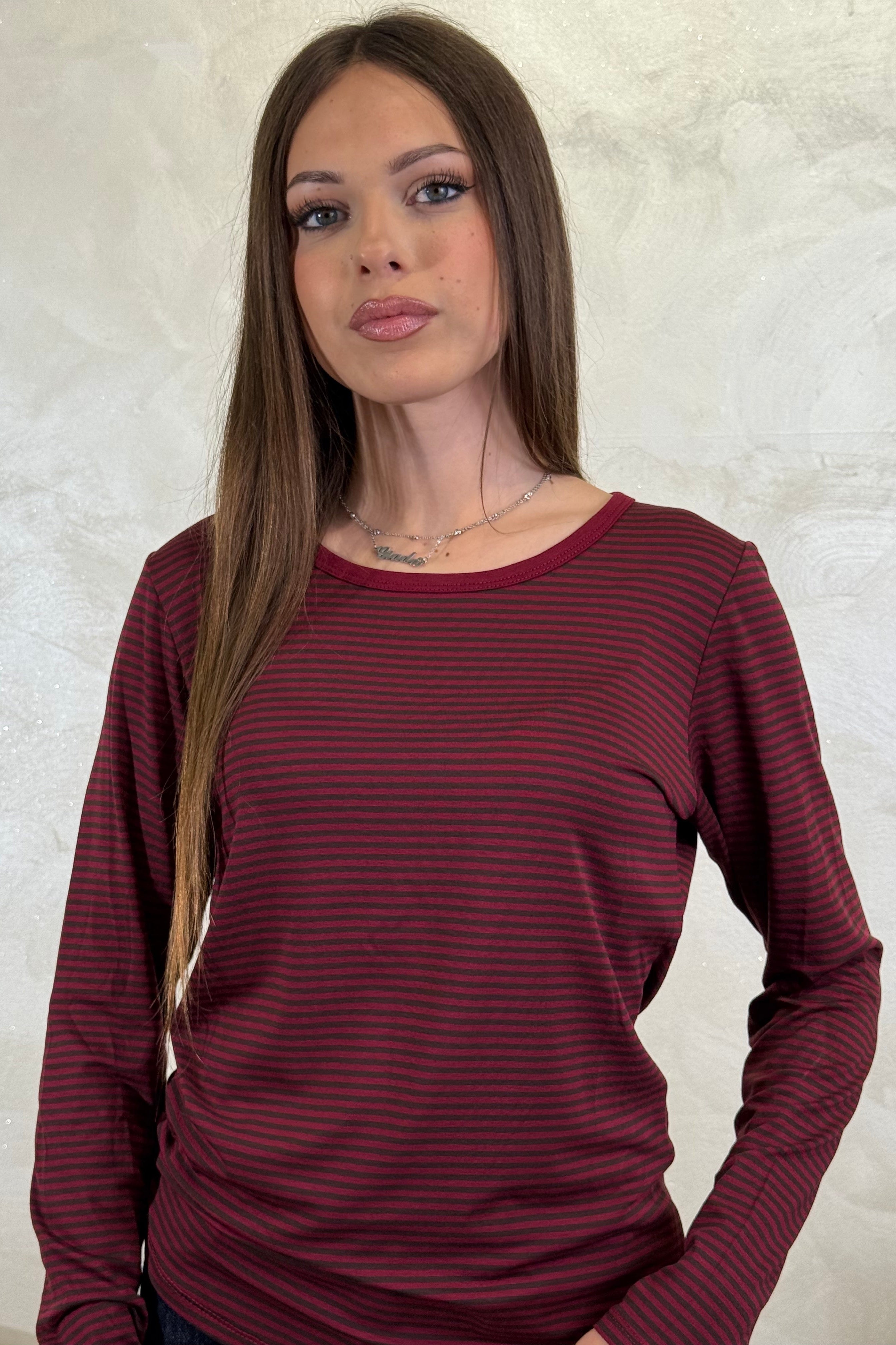 MAGLIA RIGATA COL. BORDEAUX