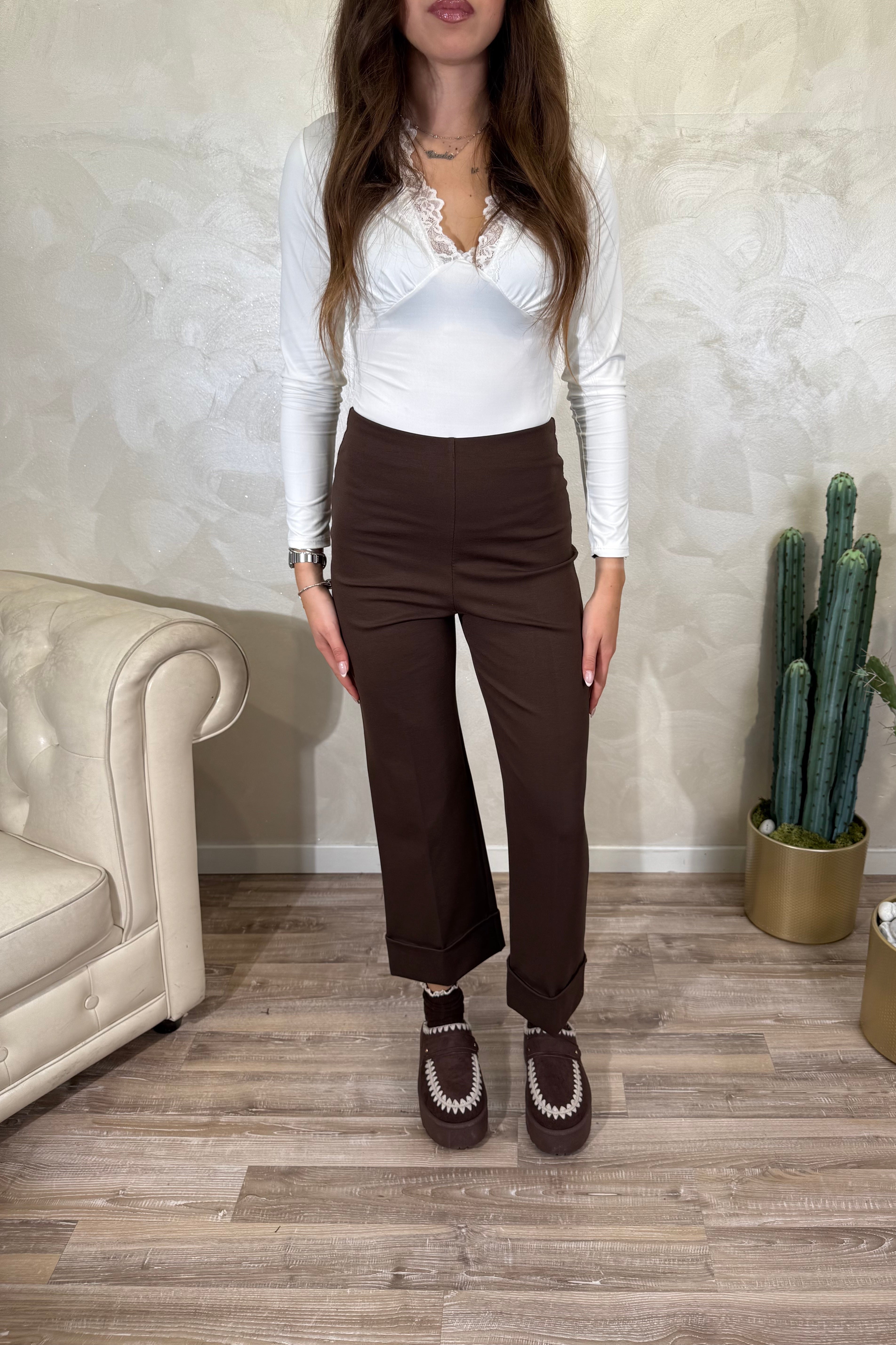 PANTALONE P.MILANO RISVOLTO ALTO COL.MORO