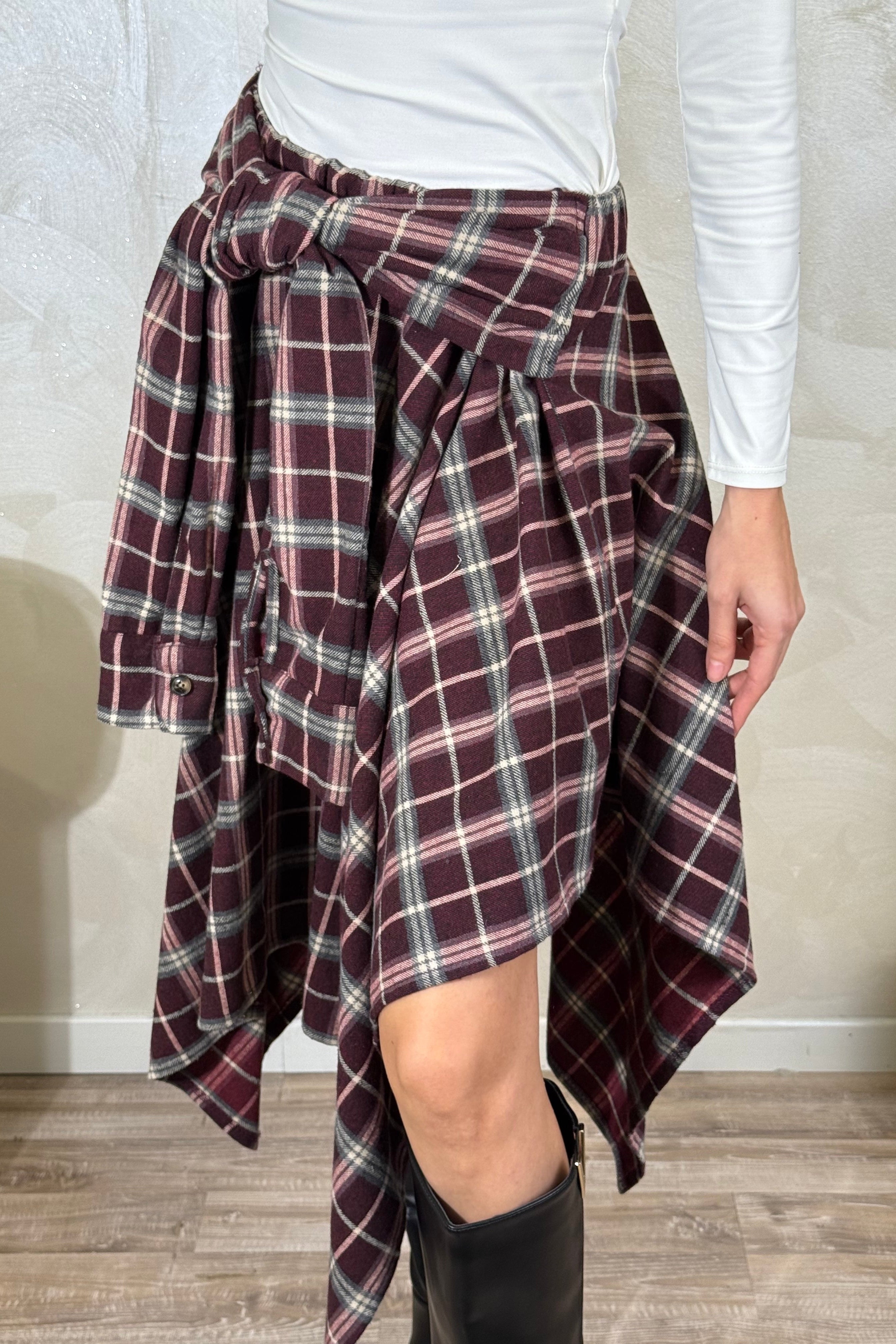 GONNA CHECK EFFETTO CAMICIA COL. BORDEAUX