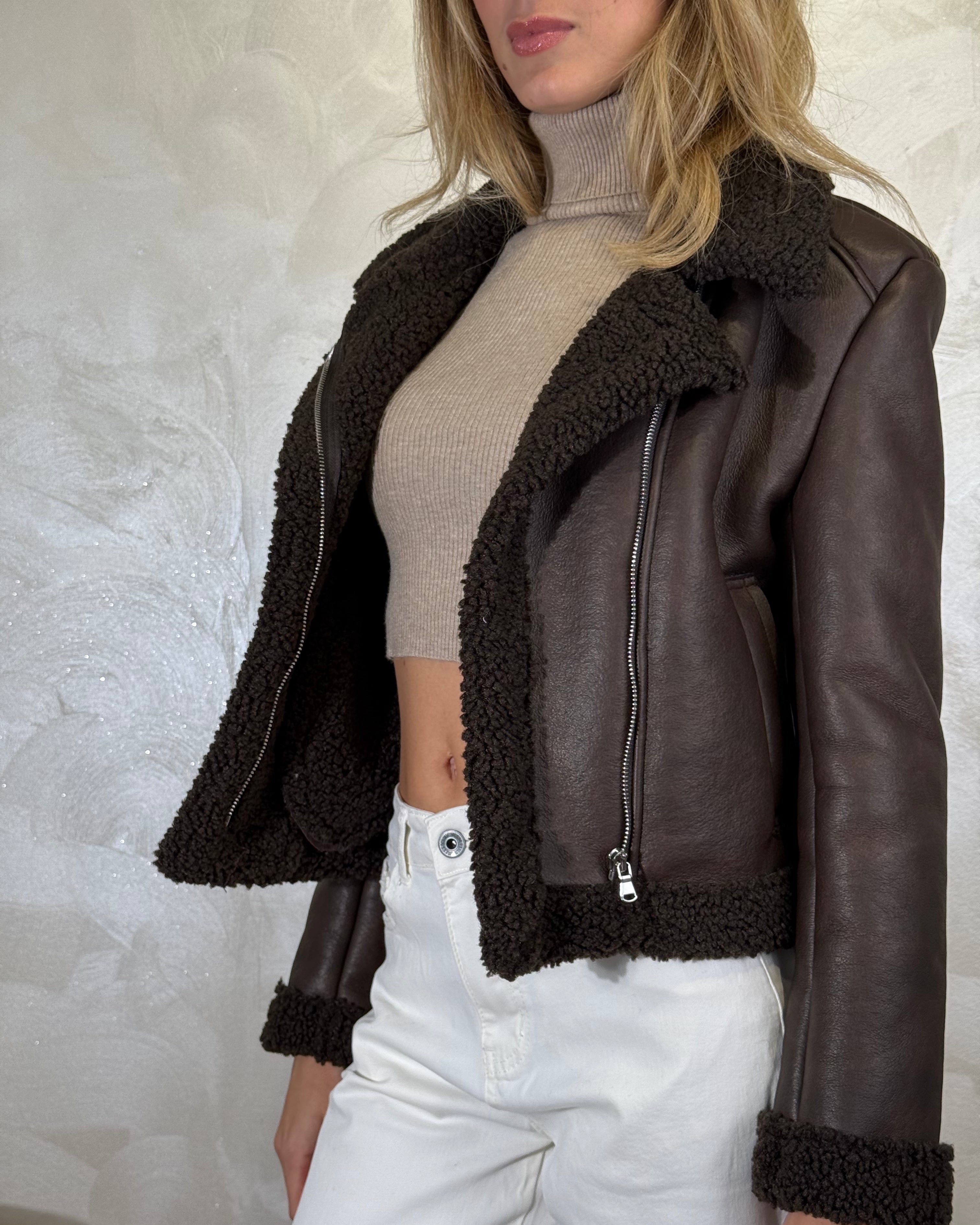 GIACCA CROPPED MOD. CHIODO COL. MORO