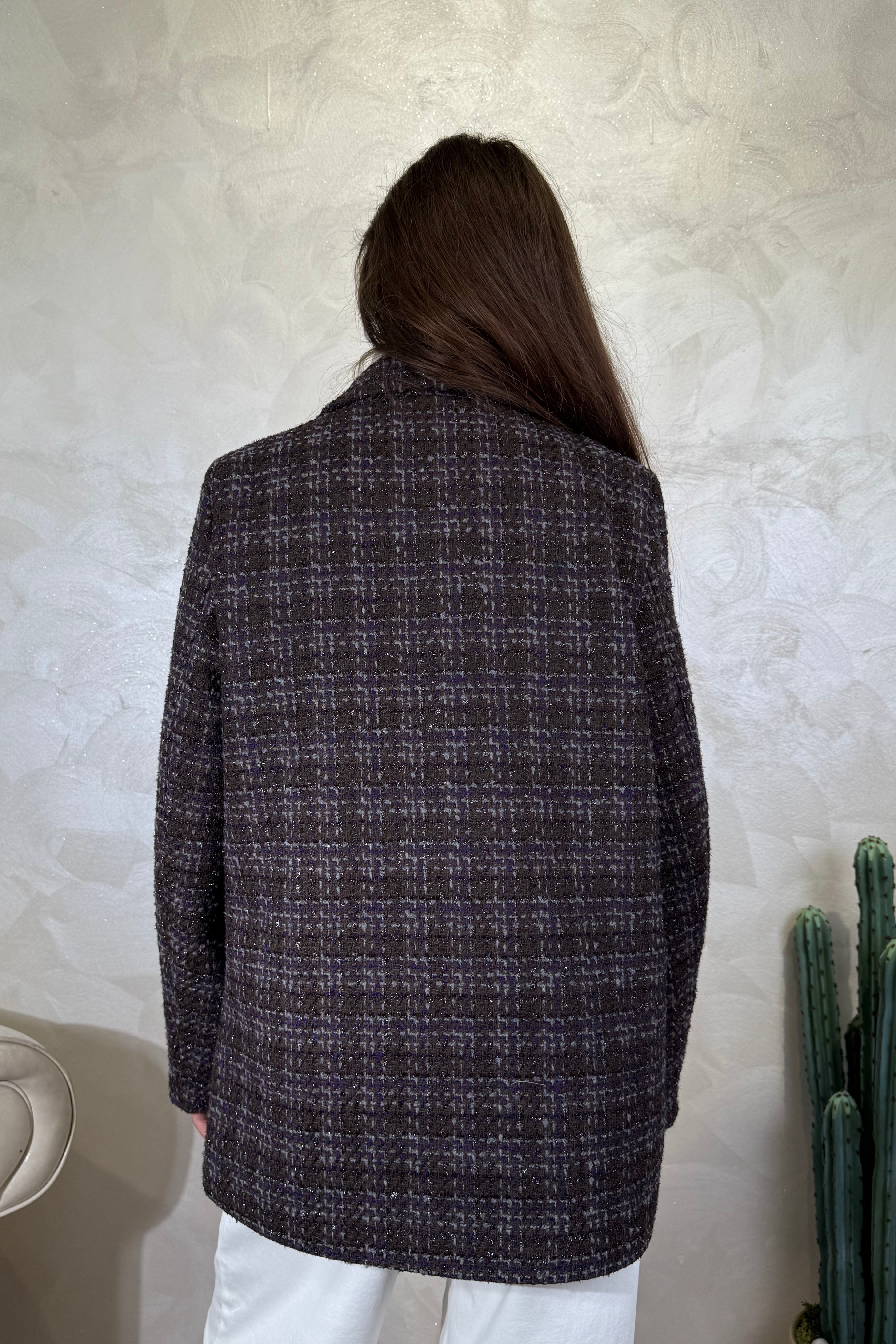 BLAZER CHECK LUREX COL.MORO