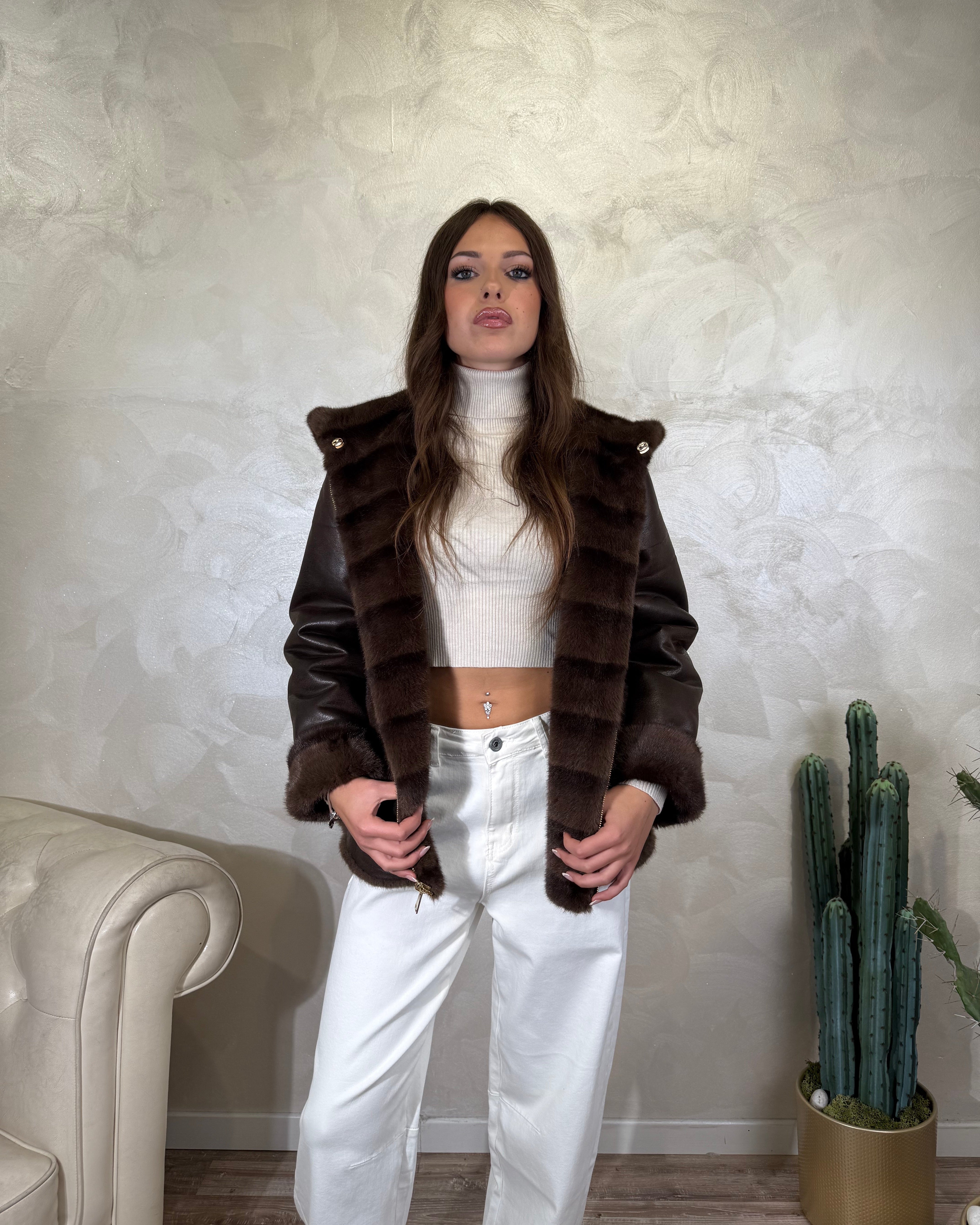 GIUBBOTTO REVERSIBILE CON CAPPUCCIO COL.MORO