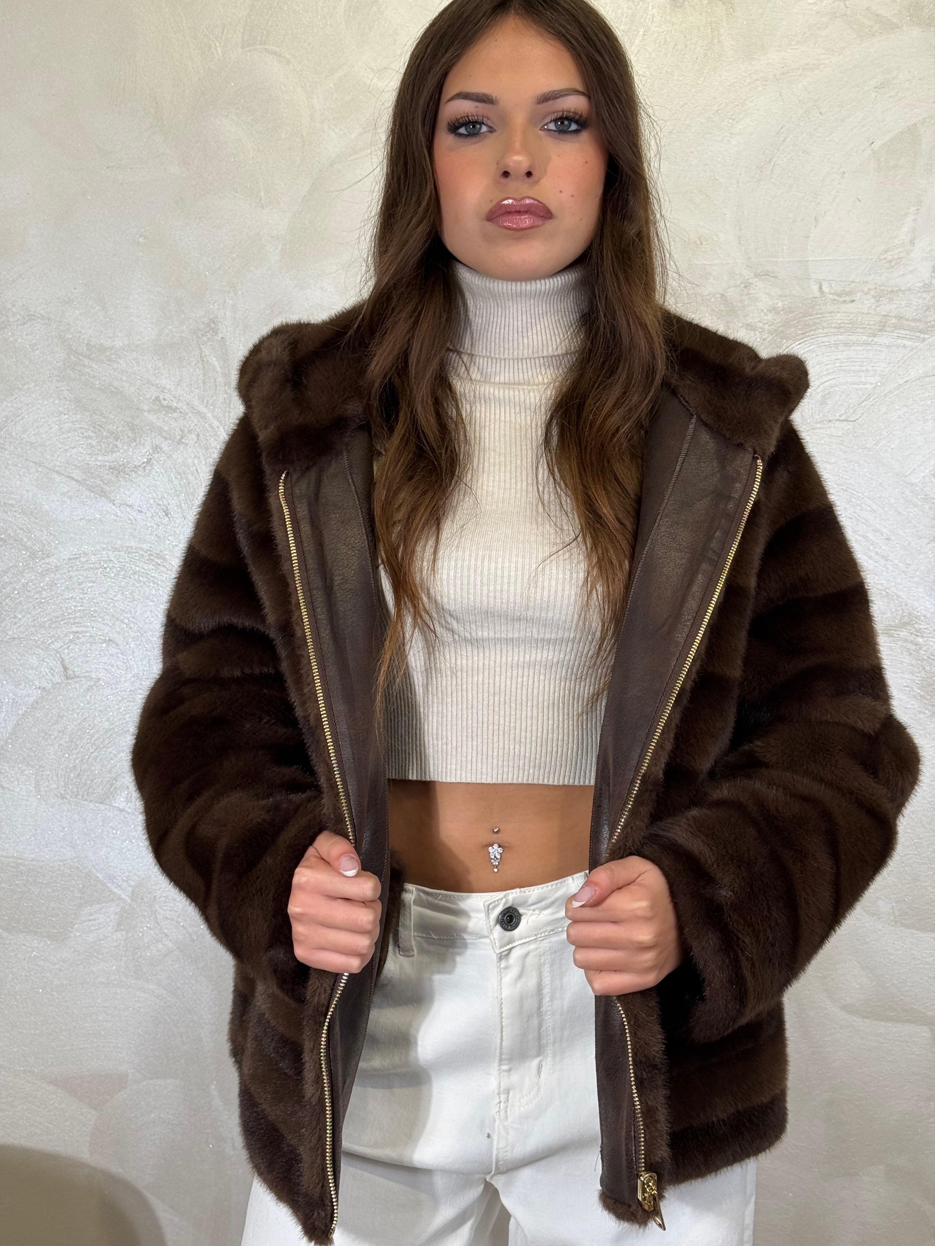 GIUBBOTTO REVERSIBILE CON CAPPUCCIO COL.MORO