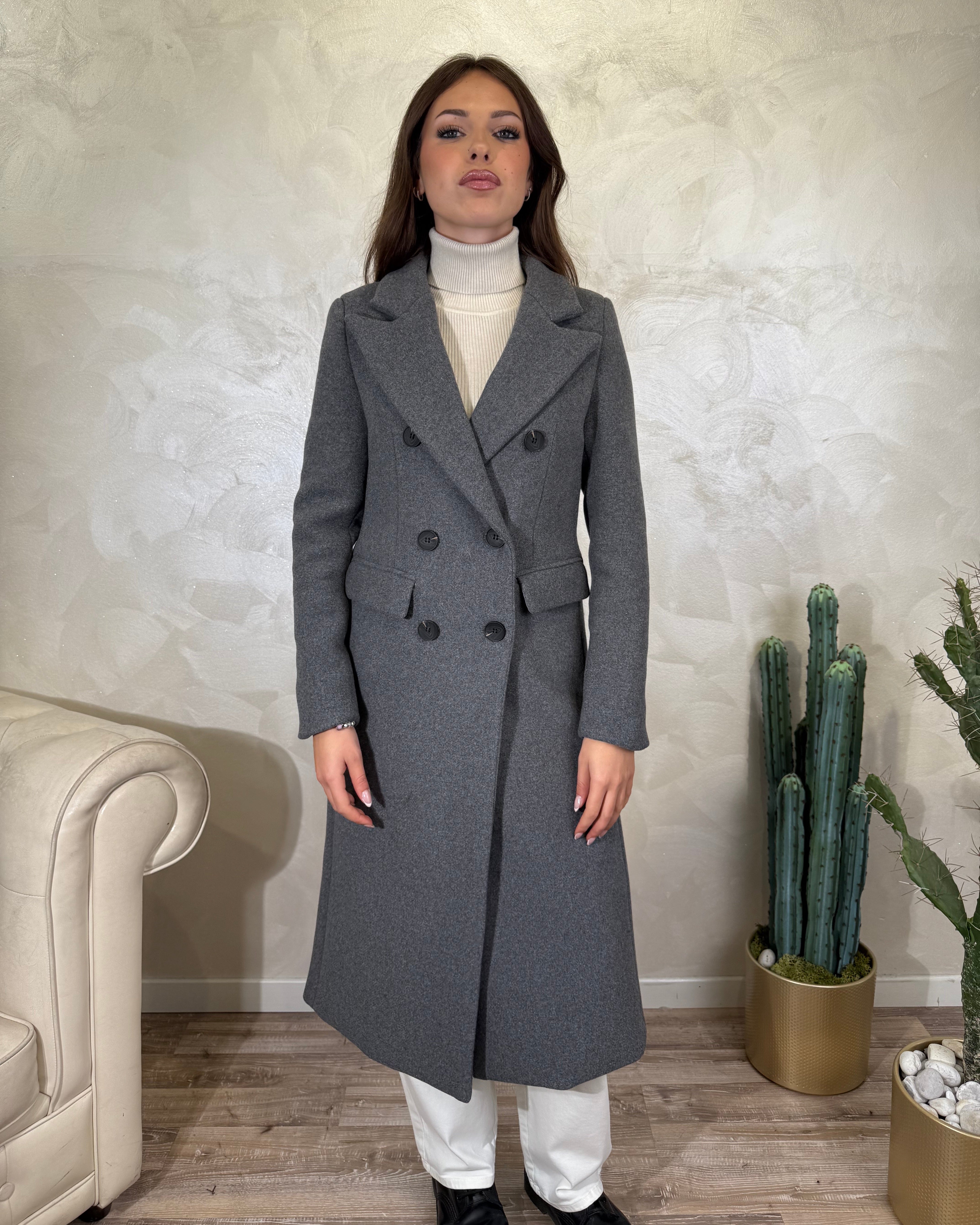 CAPPOTTO DOPPIO PETTO COL.GRIGIO