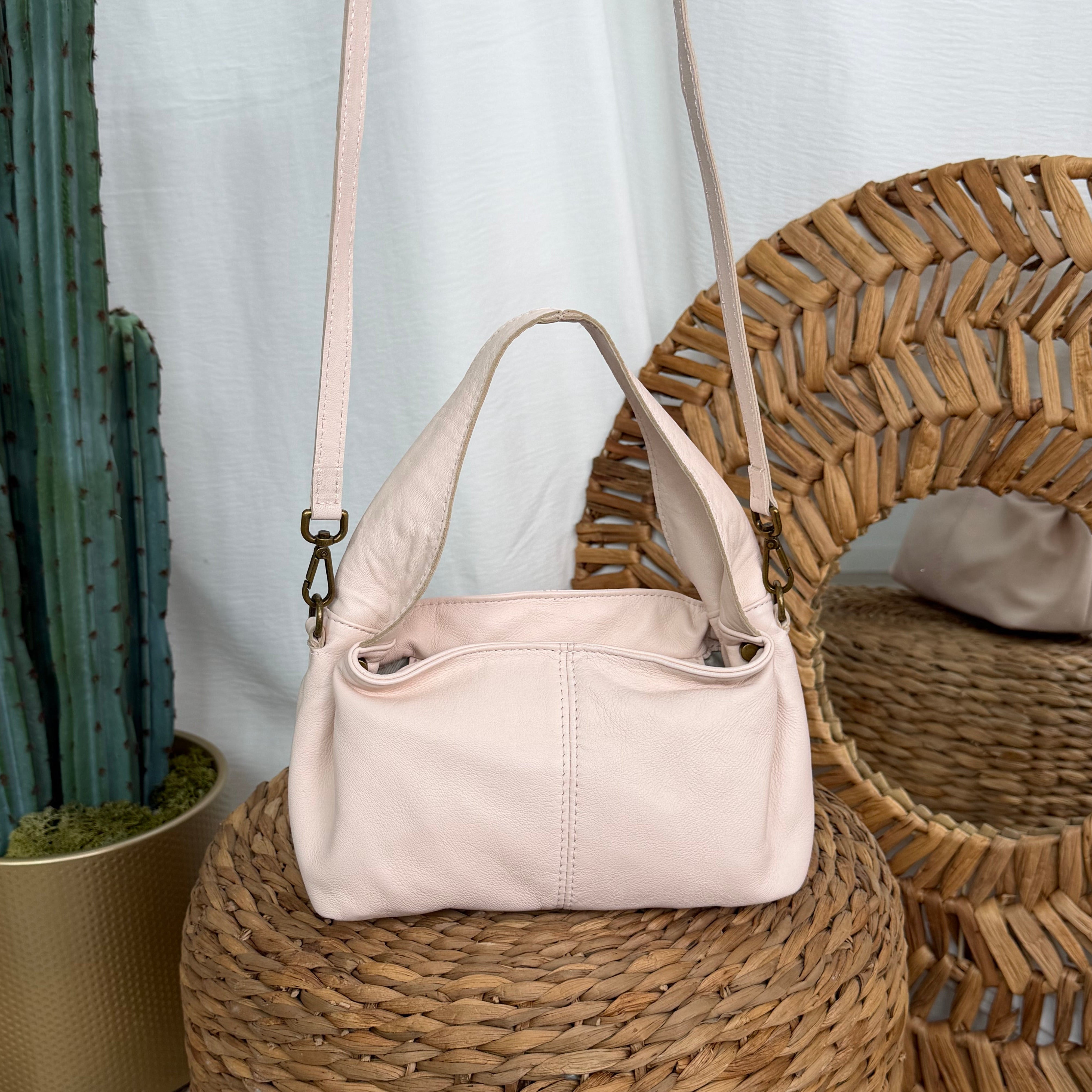 BORSA IN VERA PELLE COL. ROSA PASTELLO