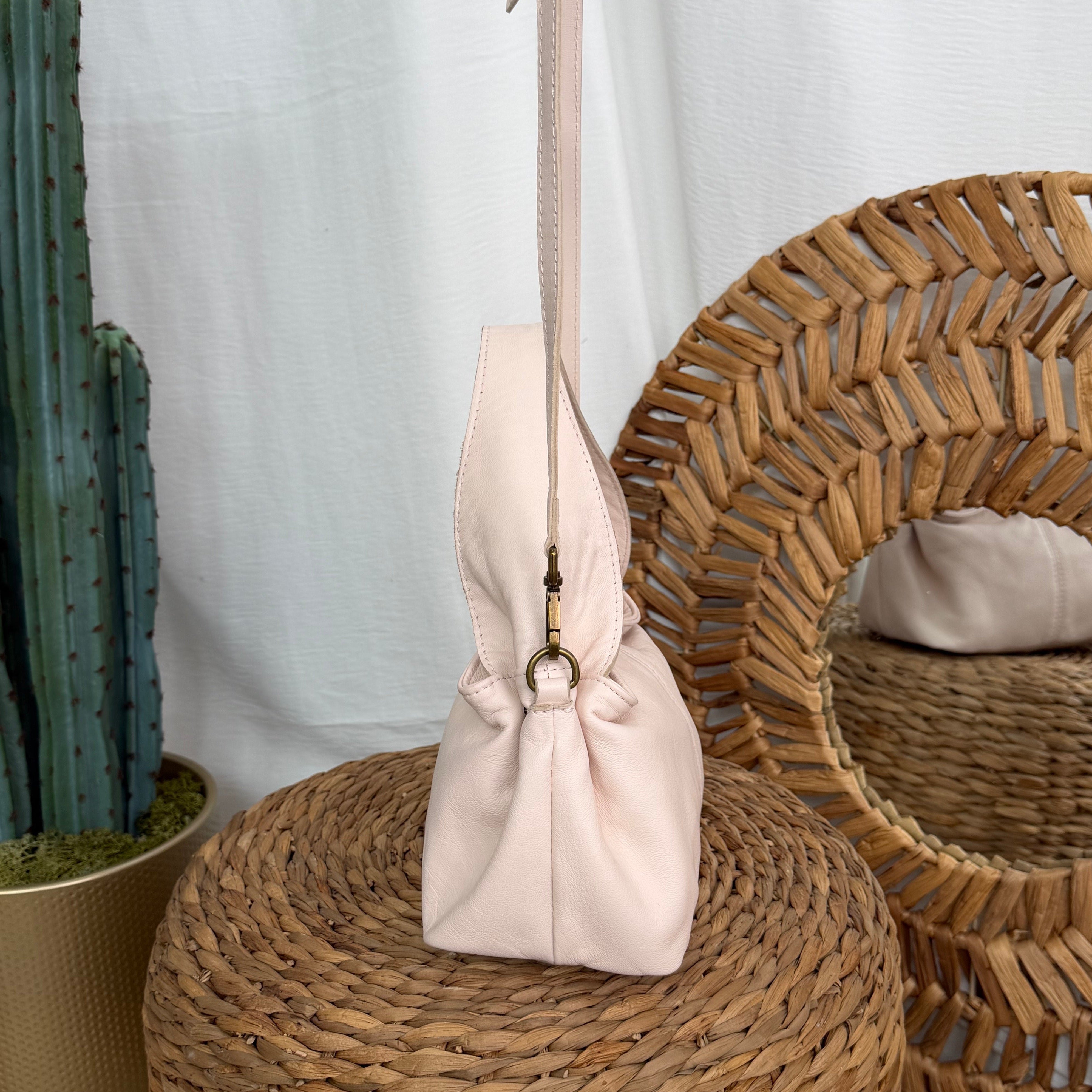 BORSA IN VERA PELLE COL. ROSA PASTELLO