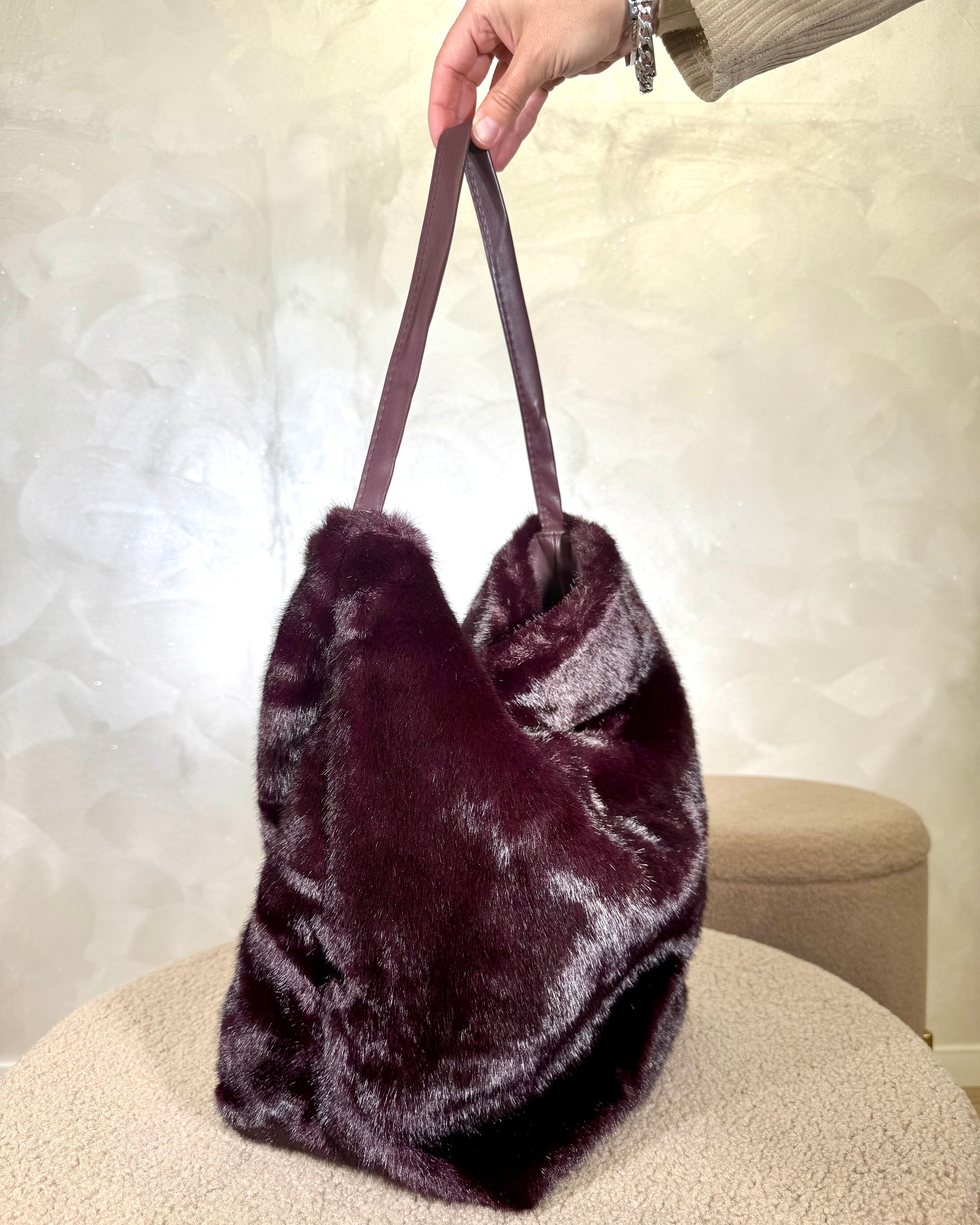 BORSA RETTANGOLARE IN ECOPELLICCIA COL.BORDEAUX