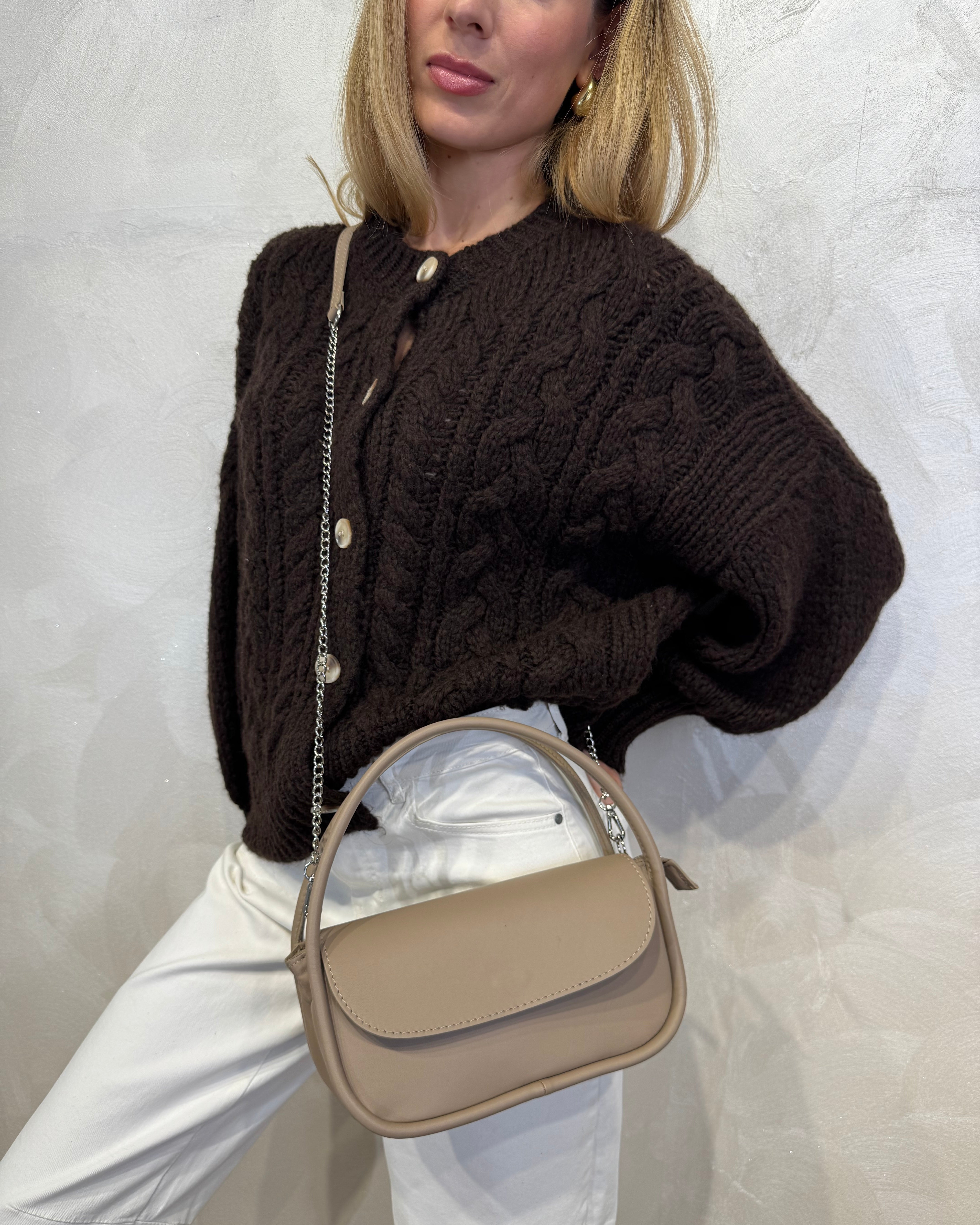 BORSA A SPALLA COL.BEIGE