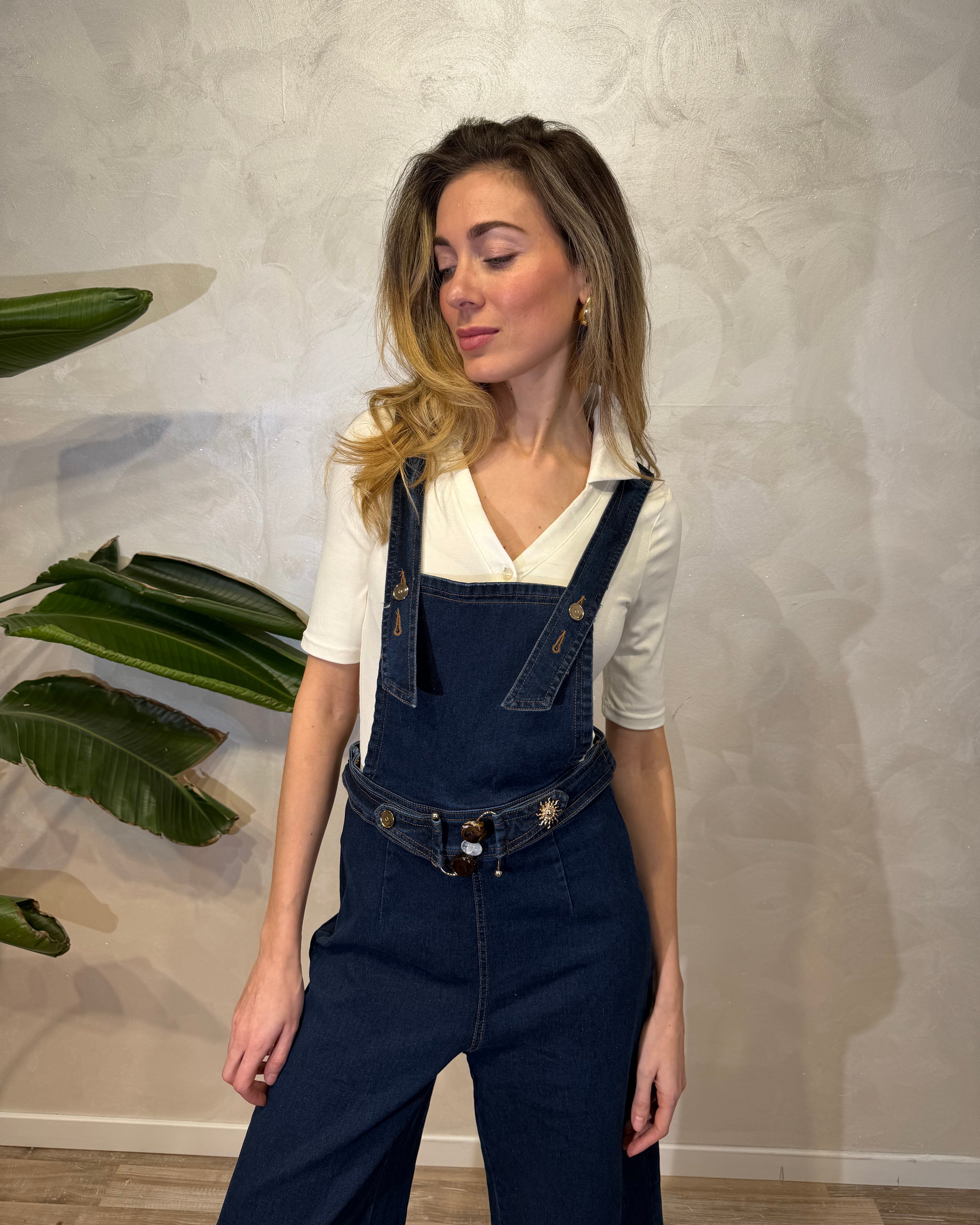 SALOPETTE PALAZZO COL. DEEP BLU