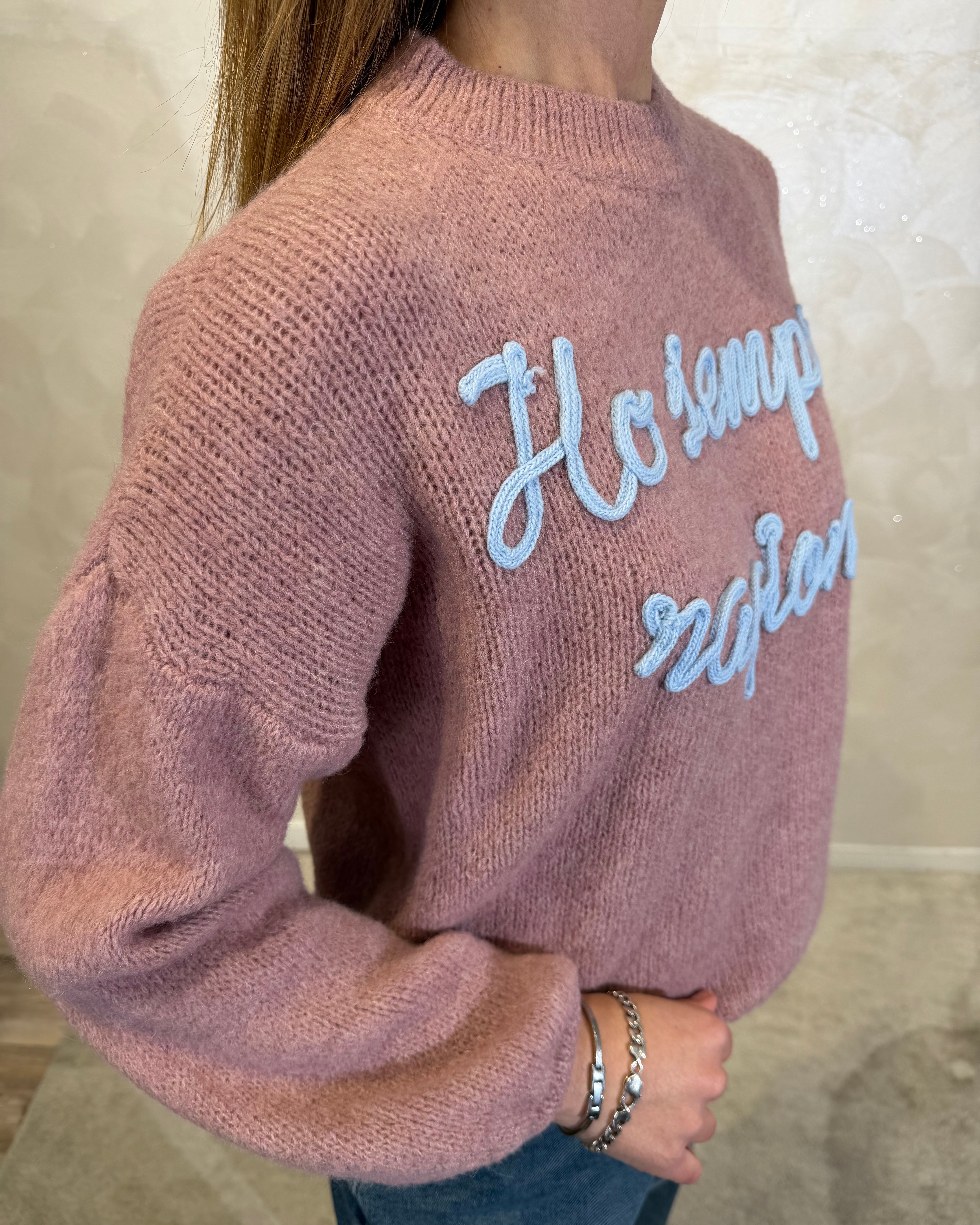 MAGLIONE CON RICAMO "HO SEMPRE RAGIONE" COL.CIPRIA