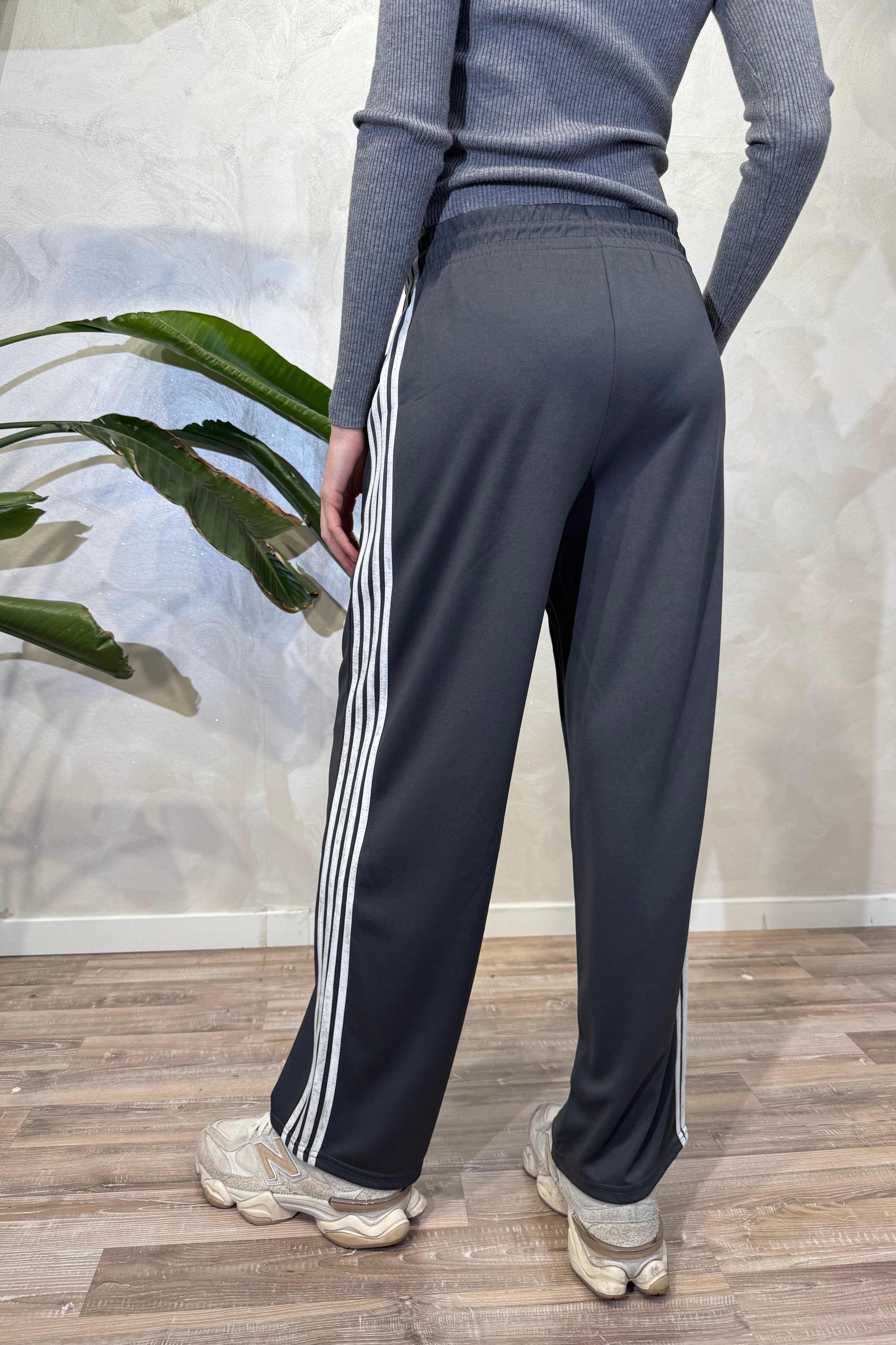 JOGGER STRIPE PANTA CON BANDE LATERALI COL. ASFALTO