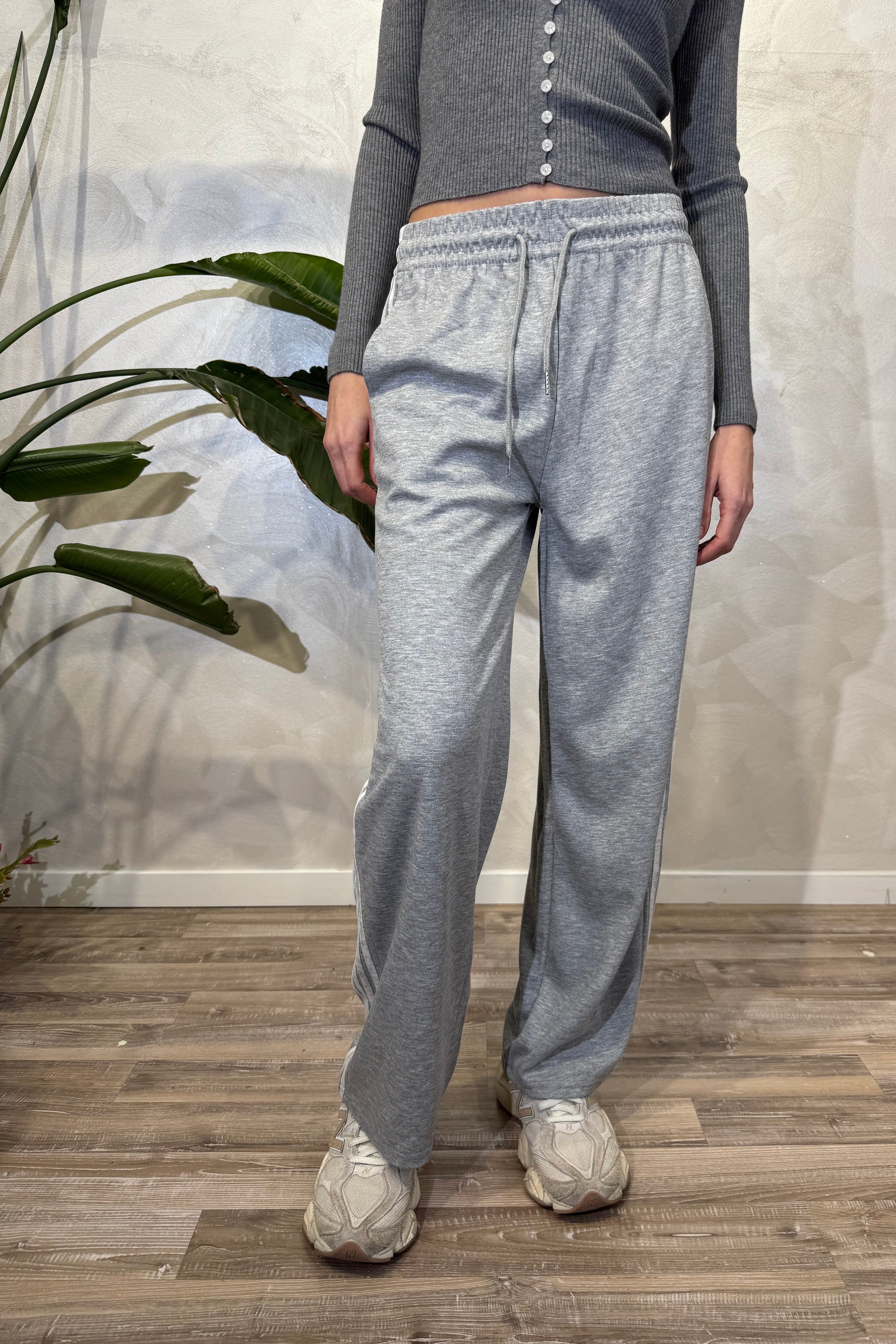 JOGGER STRIPE PANTA CON BANDE LATERALI COL. GRIGIO