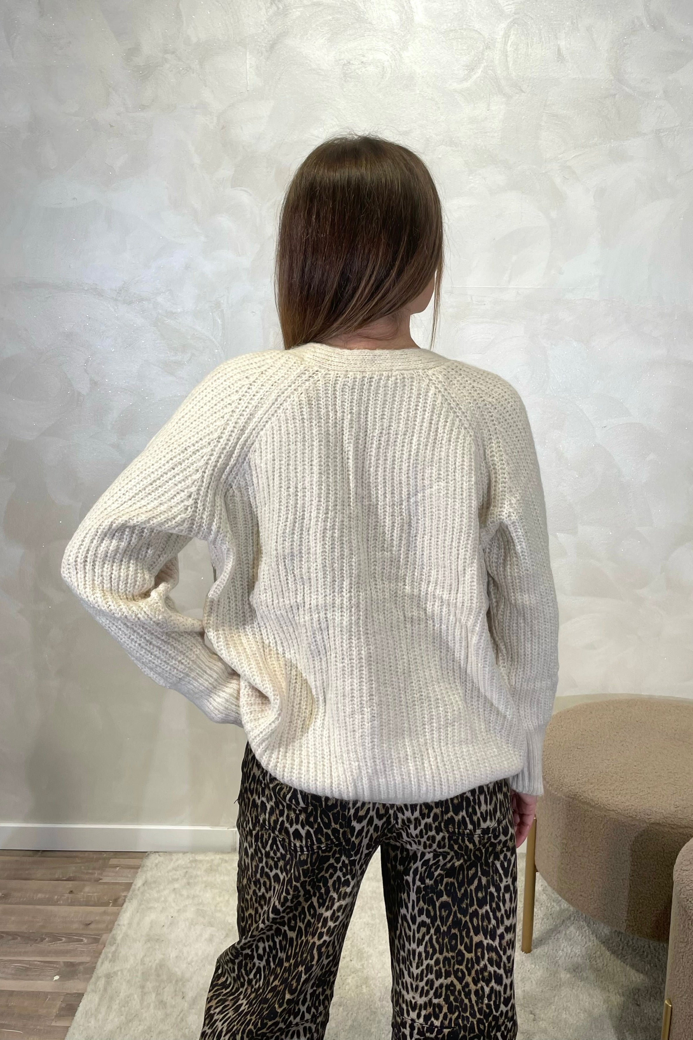 CARDIGAN COSTA INGLESE MANICA RAGLAN COL.PANNA