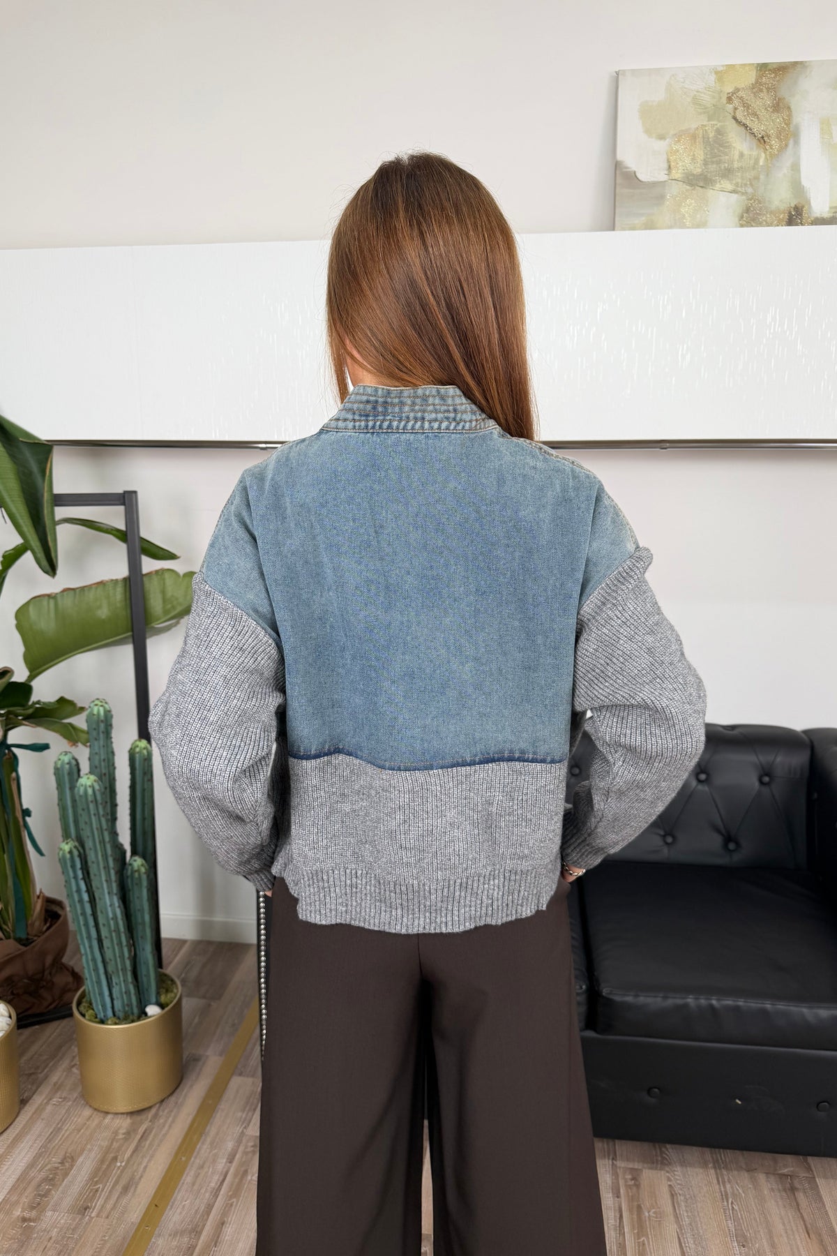 GIACCA MIXMATCH DENIM E MAGLIA GRIGIA