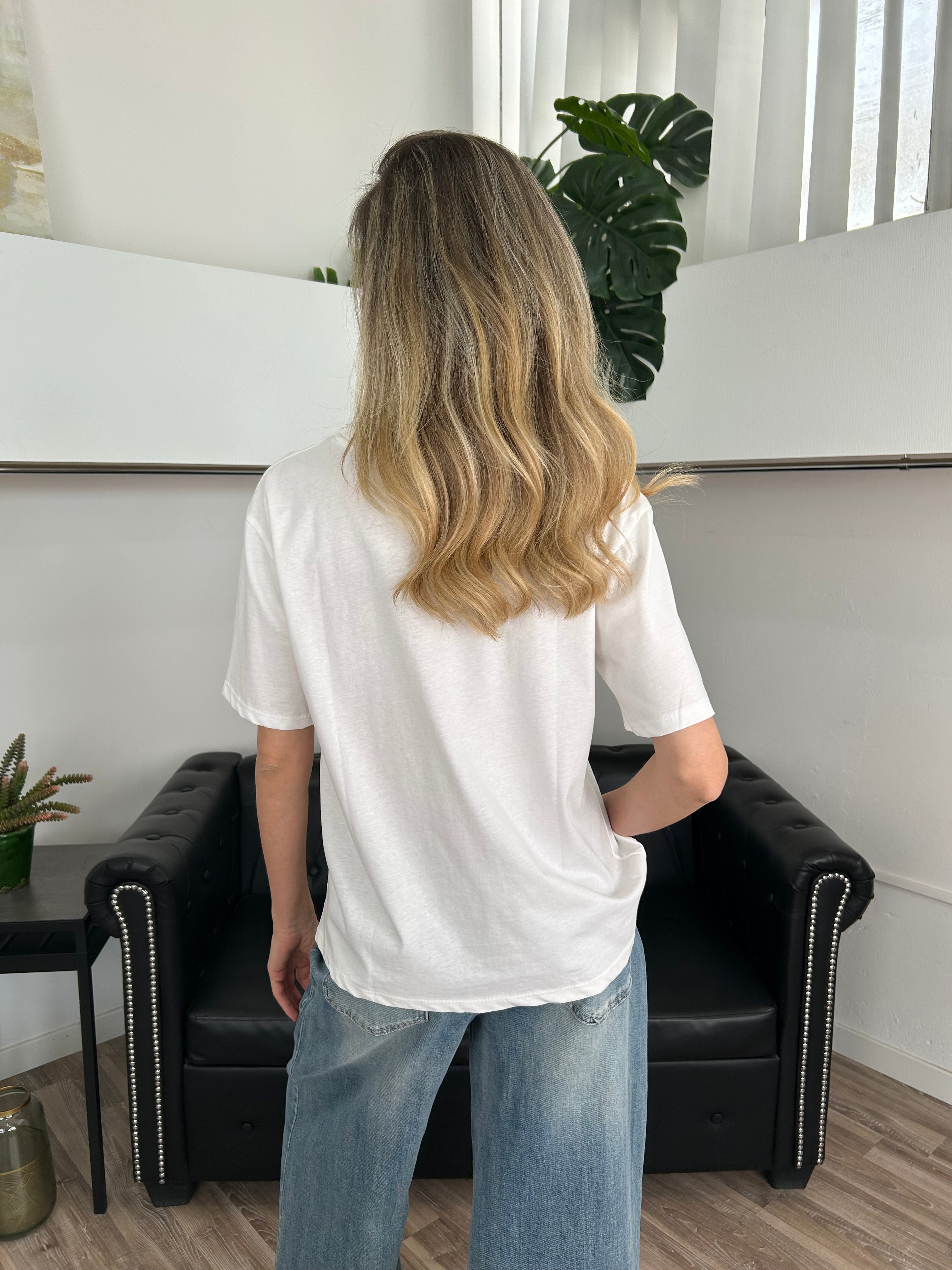 T‑SHIRT COTONE 100% CON SCRITTA “NON TI SCORDAR DI TE" SCRITTA ROSSA