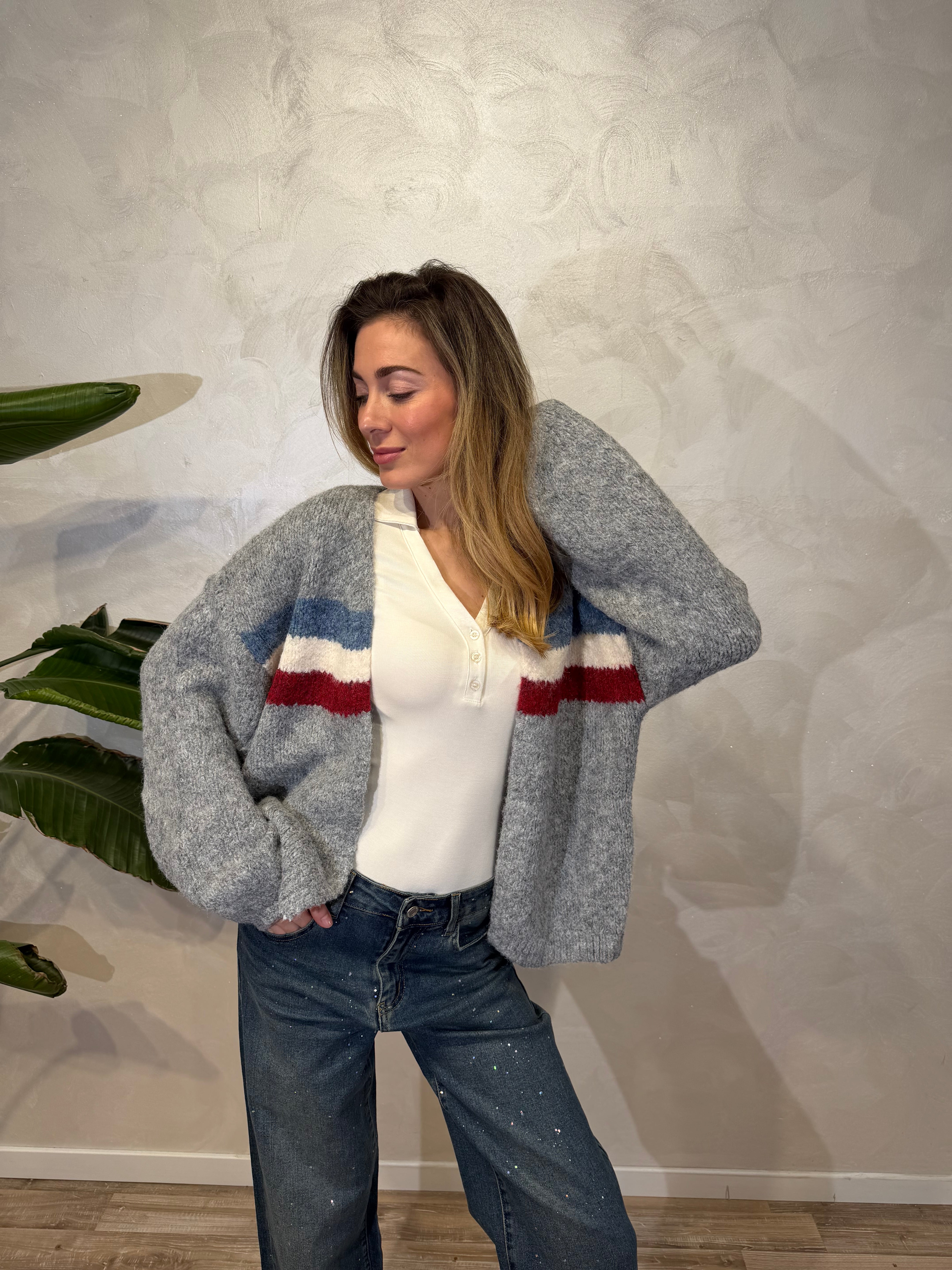 CARDIGAN RIGA URBAN CHIC COL. GRIGIO