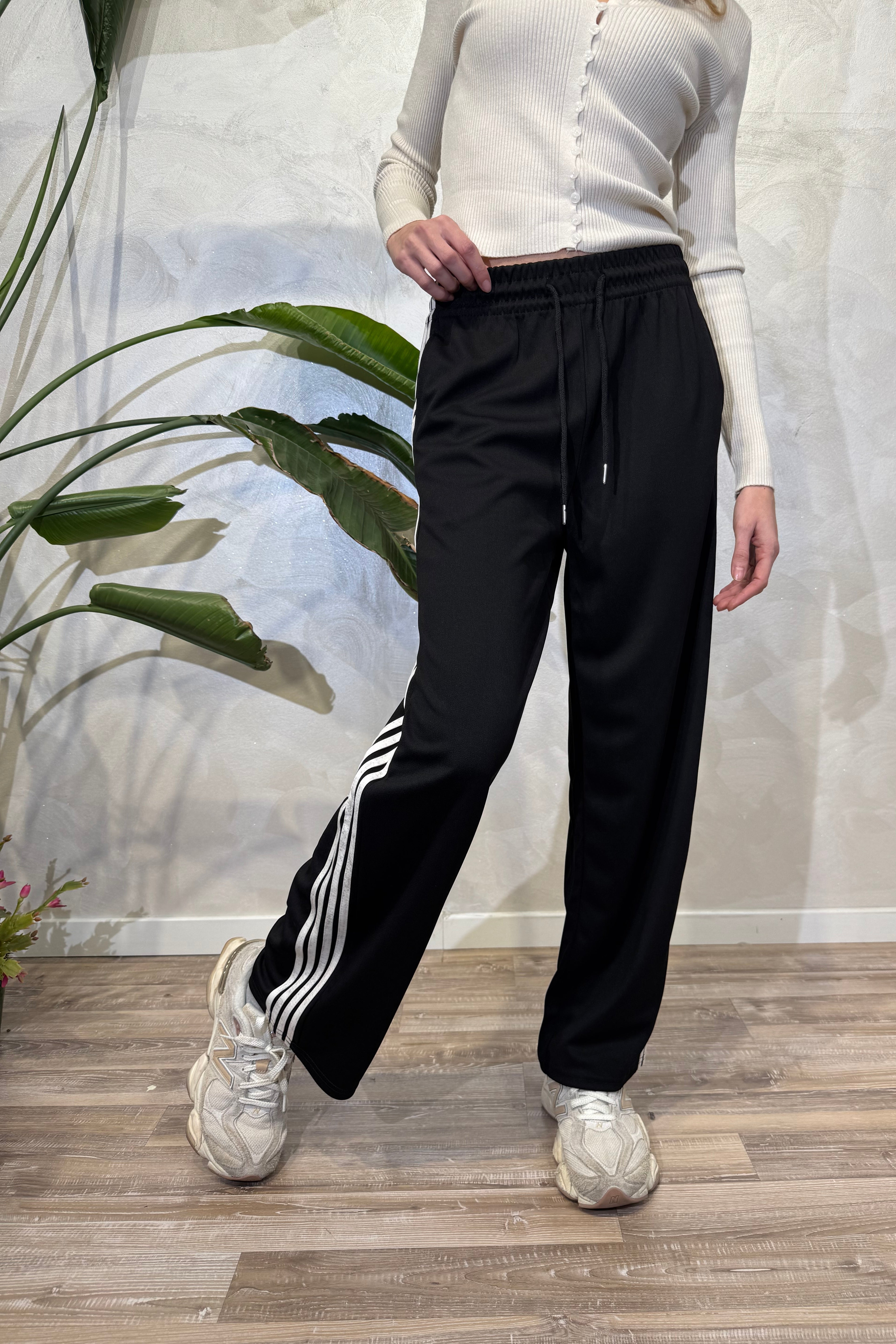 JOGGER STRIPE PANTA CON BANDE LATERALI COL. NERO