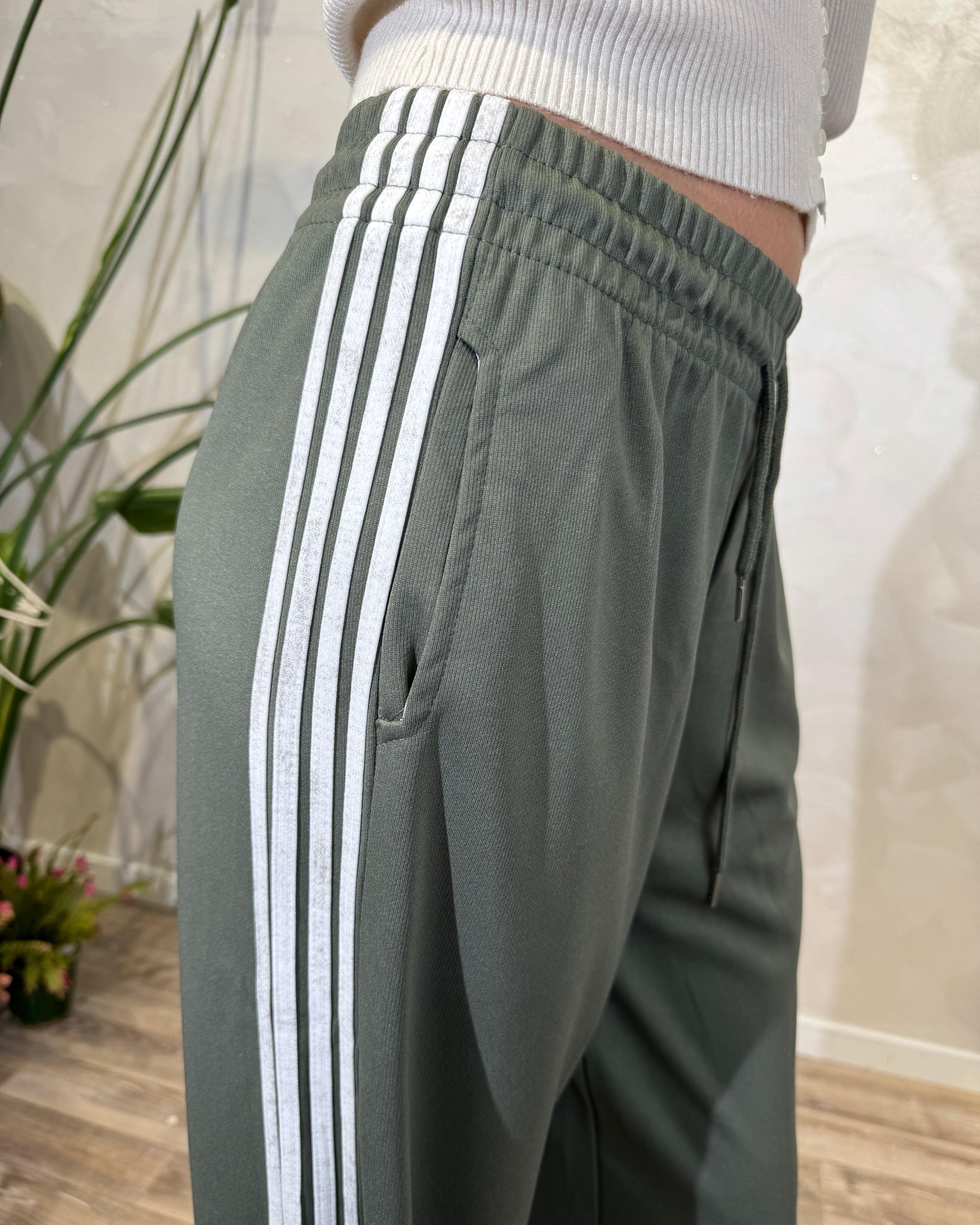 JOGGER STRIPE PANTA CON BANDE LATERALI COL. VERDE