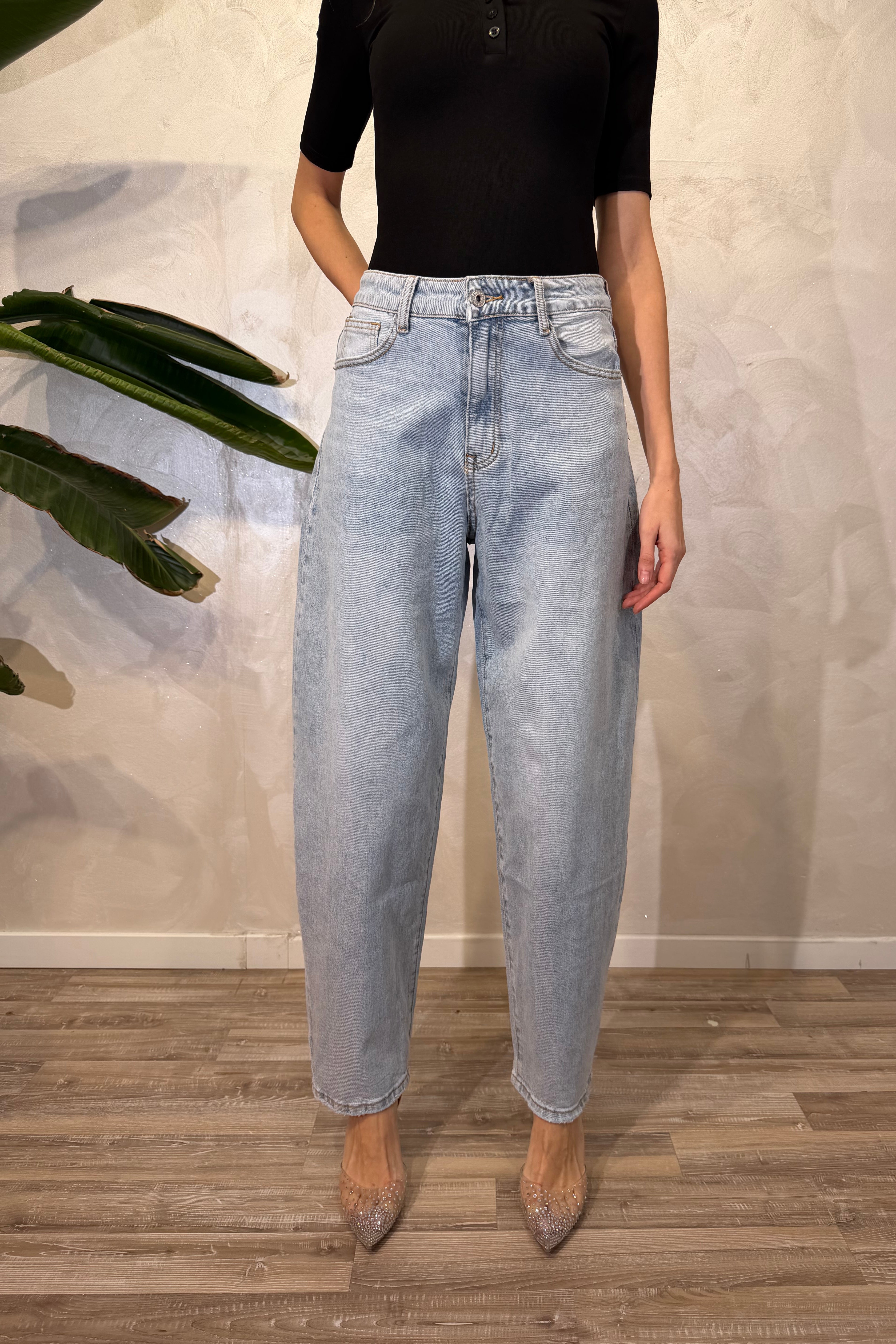 JEANS BALLOON DENIM SUPER CHIARO