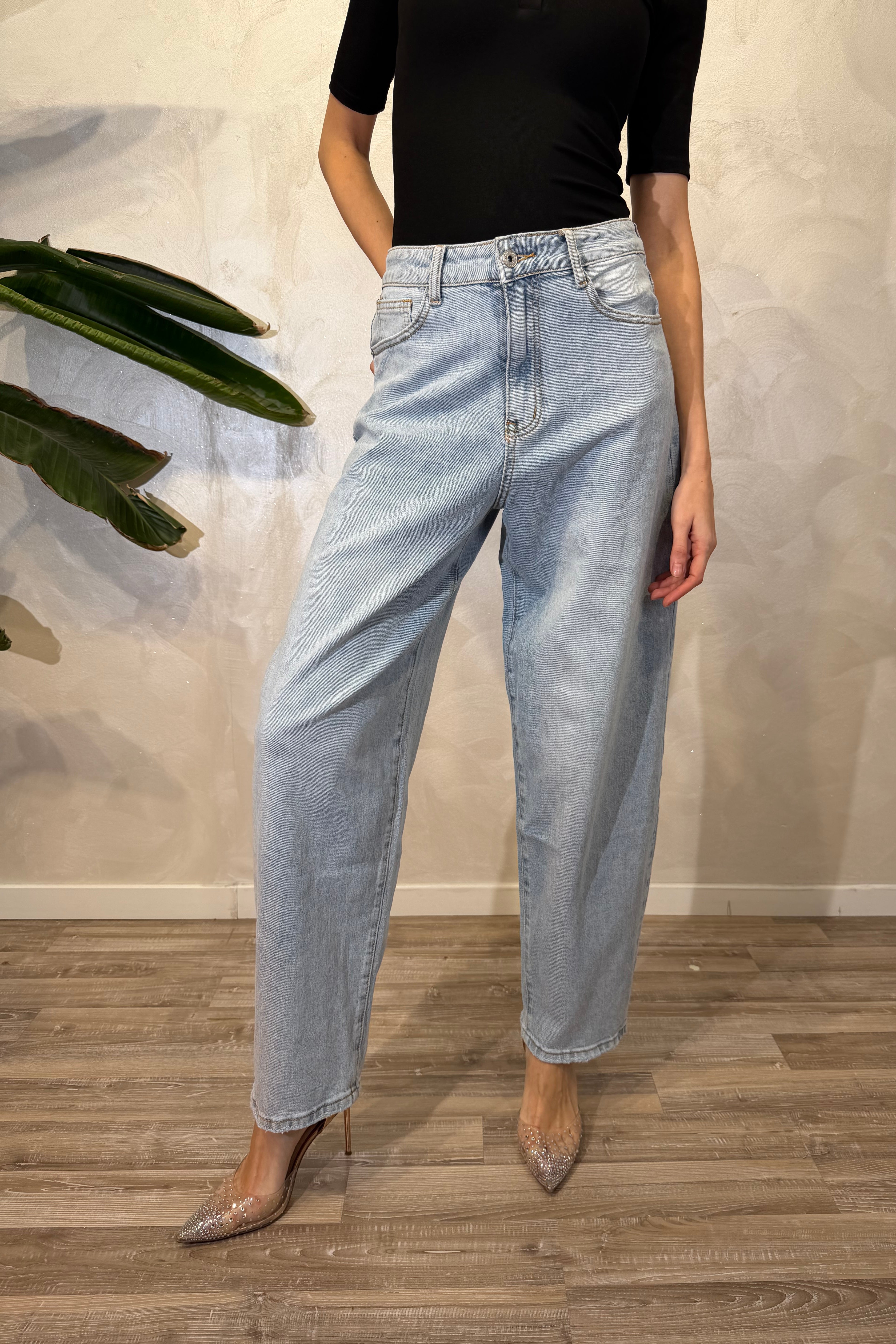 JEANS BALLOON DENIM SUPER CHIARO