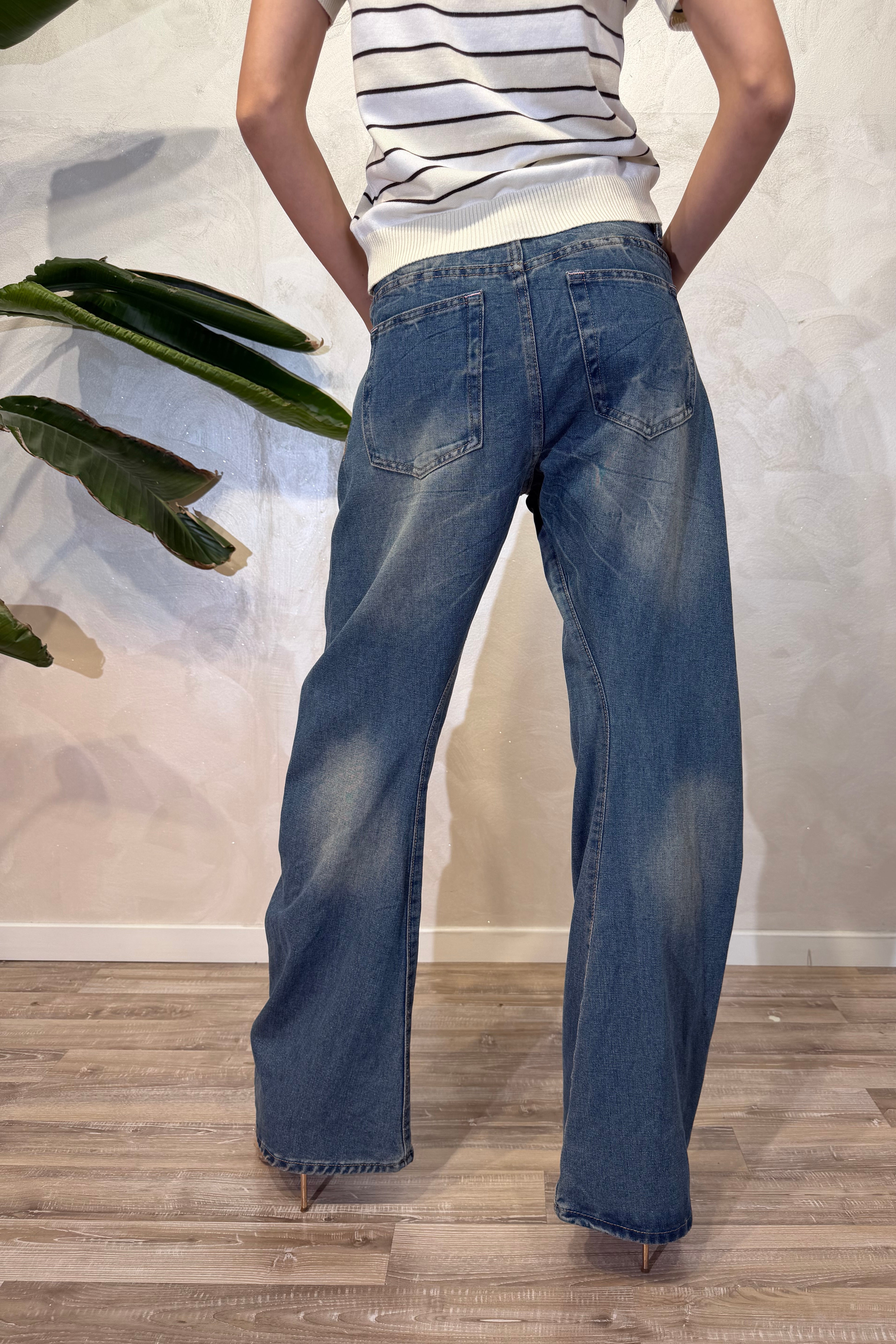 JEANS WIDE LEG COL.MEDIUM DENIM
