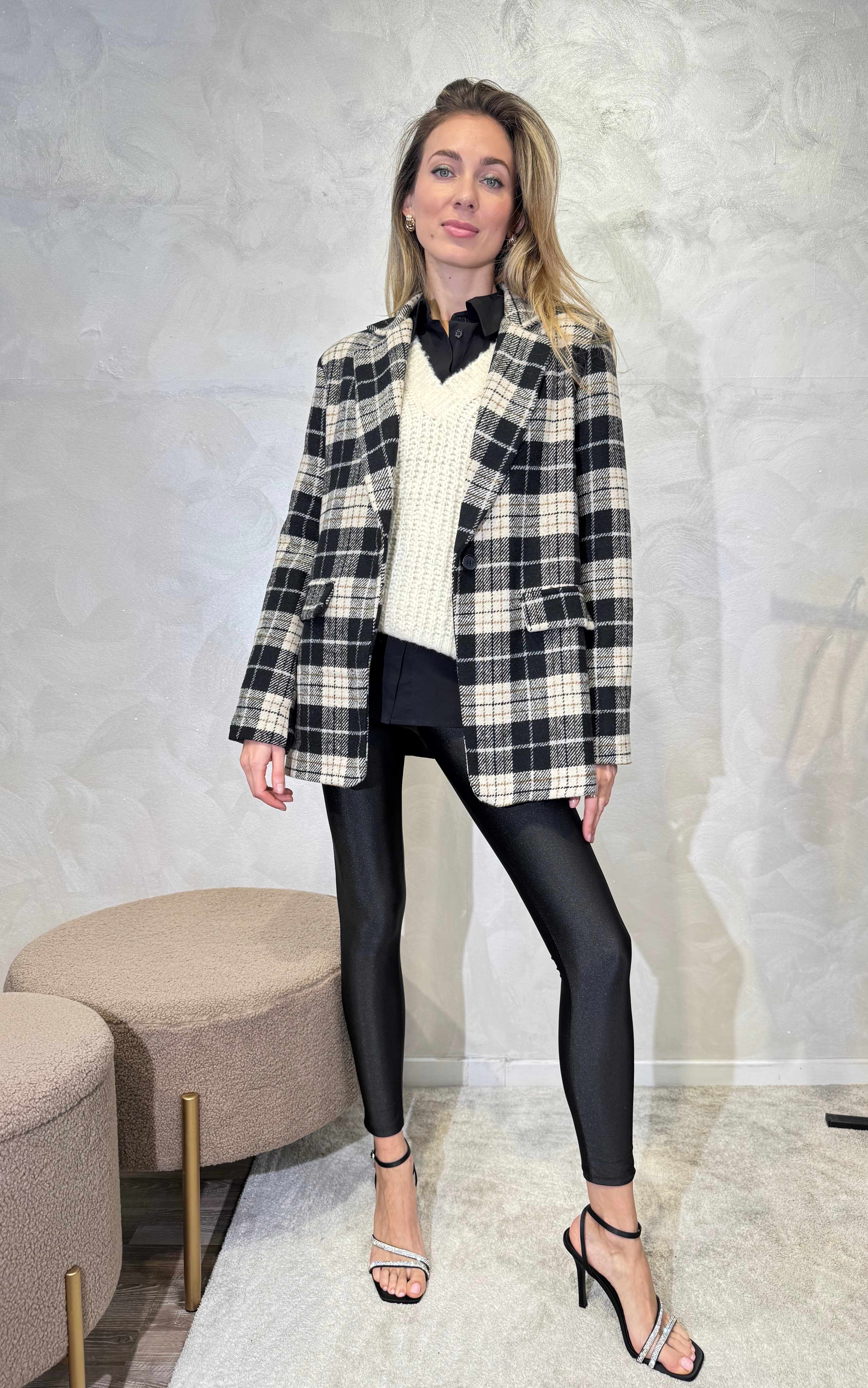 BLAZER TARTAN COL.NERO