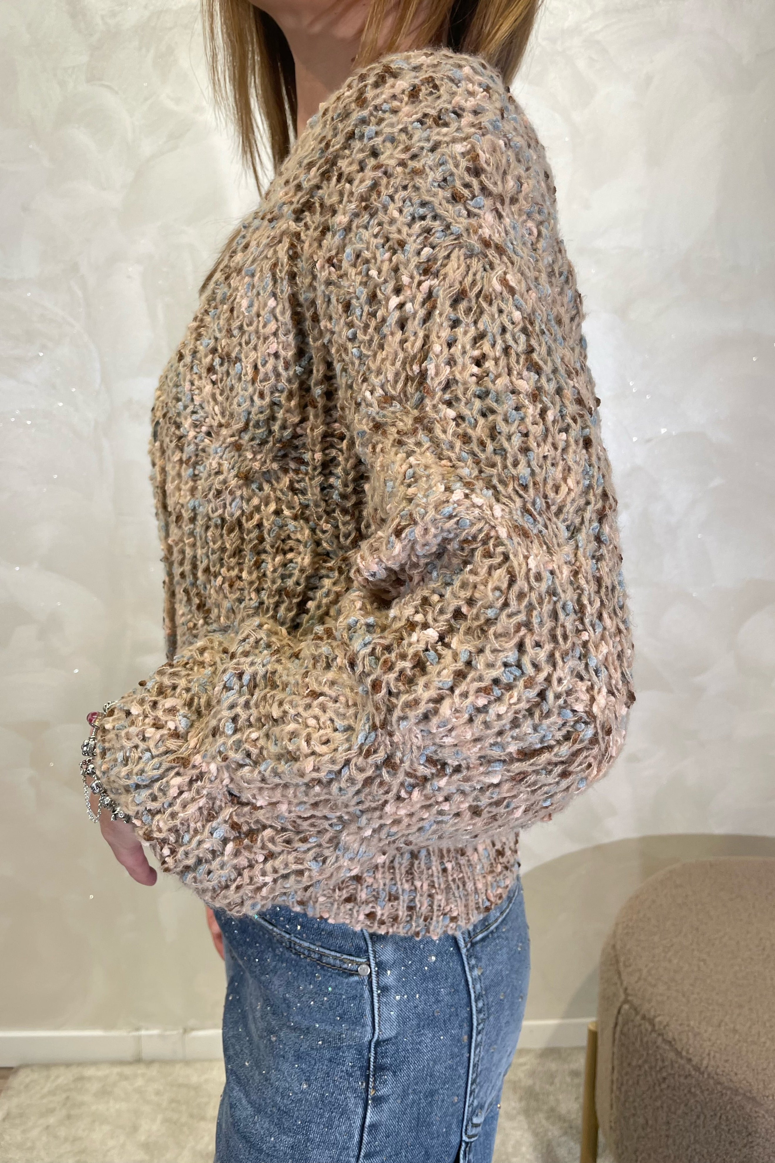 CARDIGAN CHUCKY MULTICOLOR COL.CAMEL