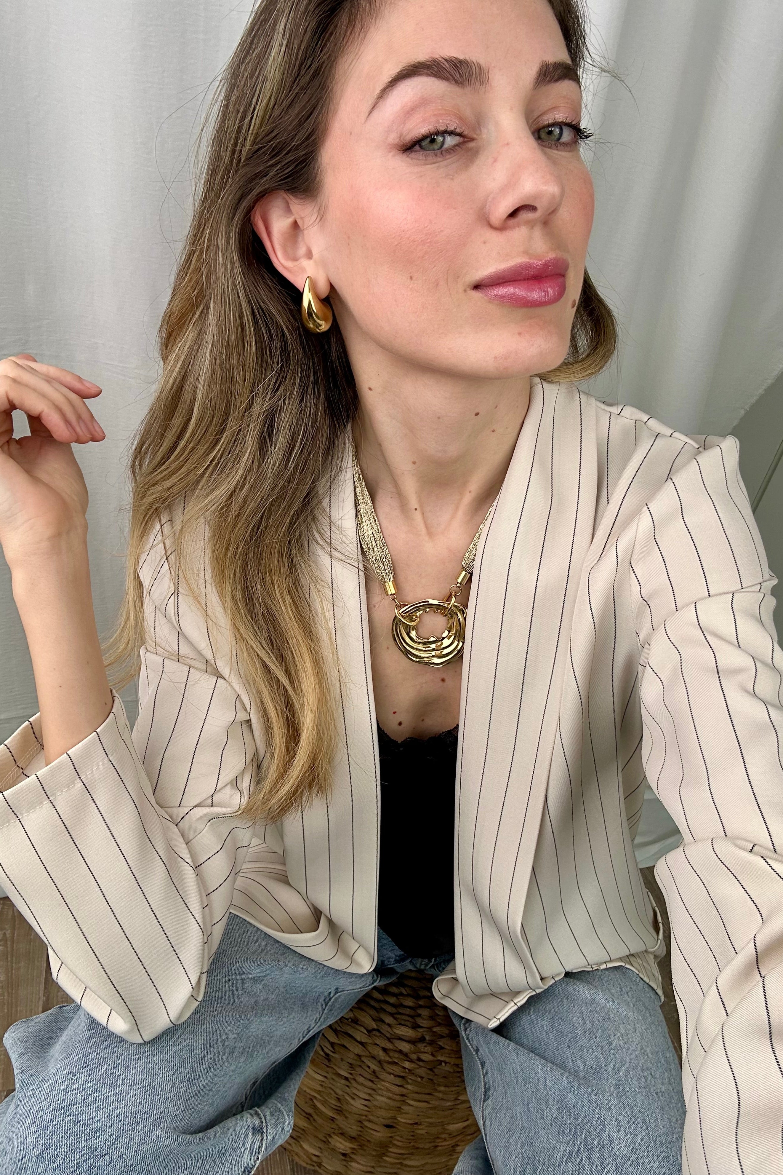 COLLANA PENDENTE CIRCOLARE MARTELLATO