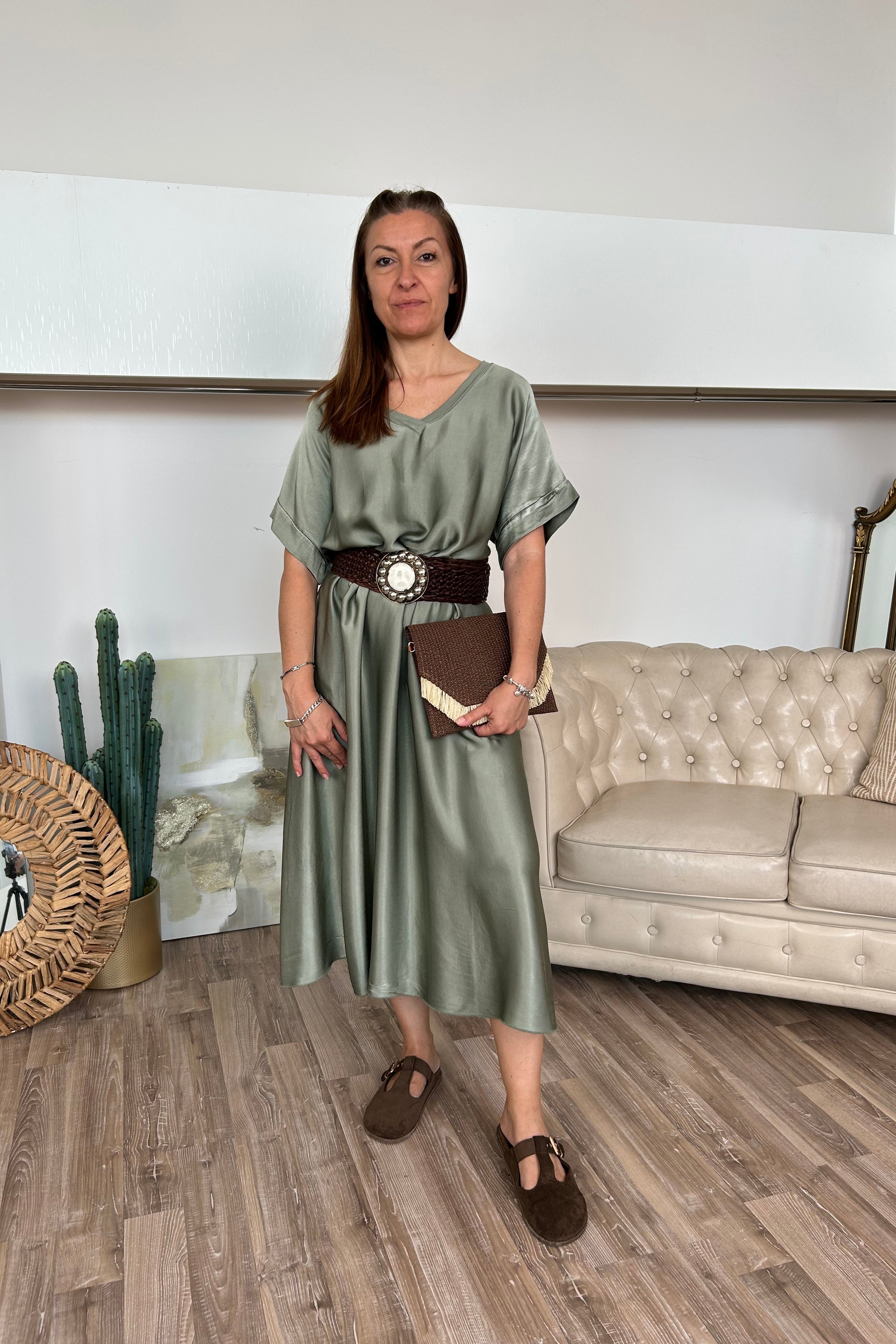 ABITO LUNGO RELAX FIT COL. VERDE