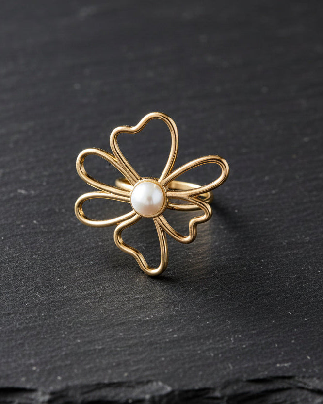 ANELLO FIORE CON PERLA