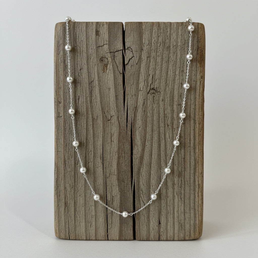 COLLANA CLOR ARGENTO CON PERLE MINIMAL