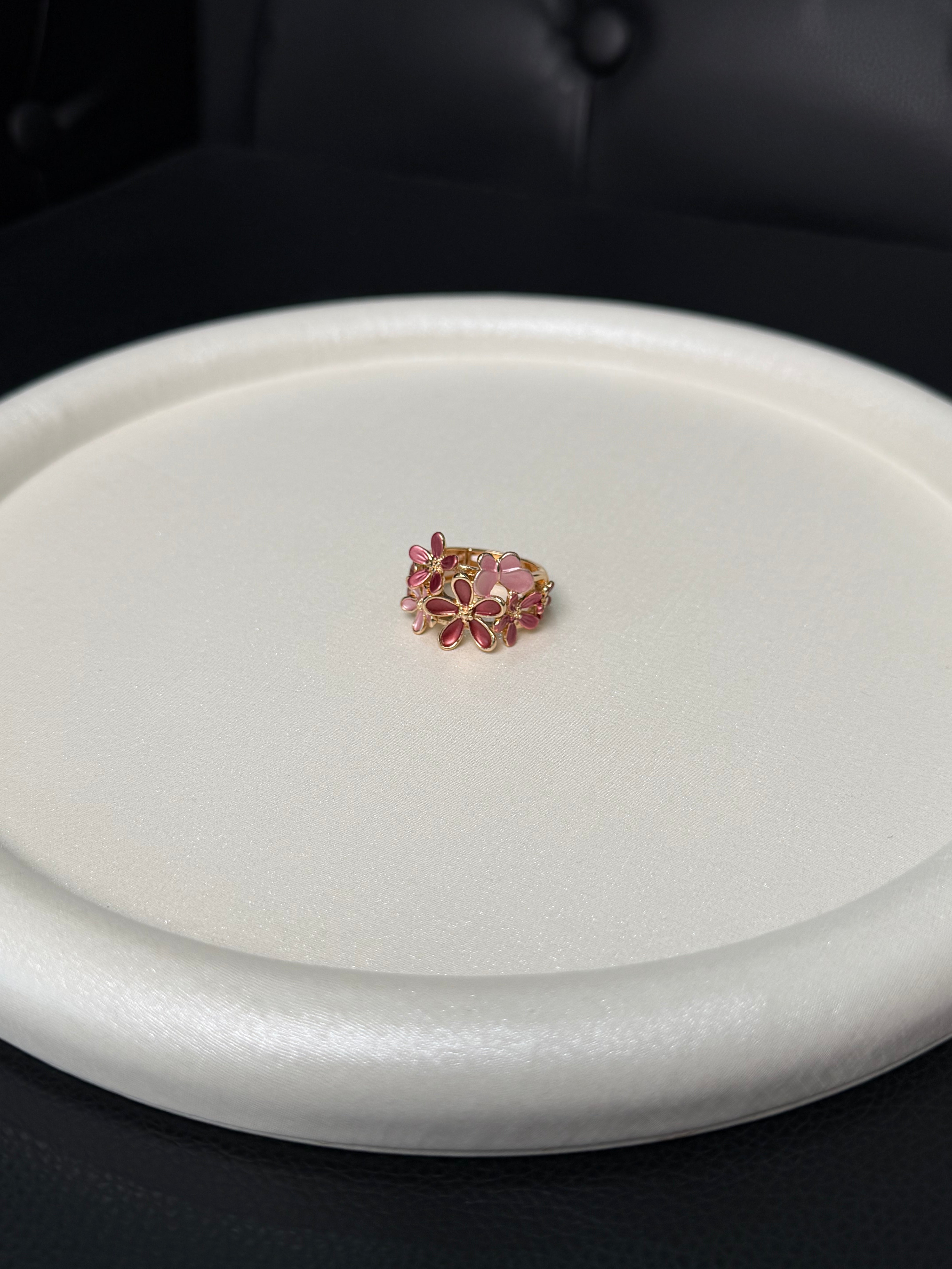 ANELLO ORO CON FIORE ROSA