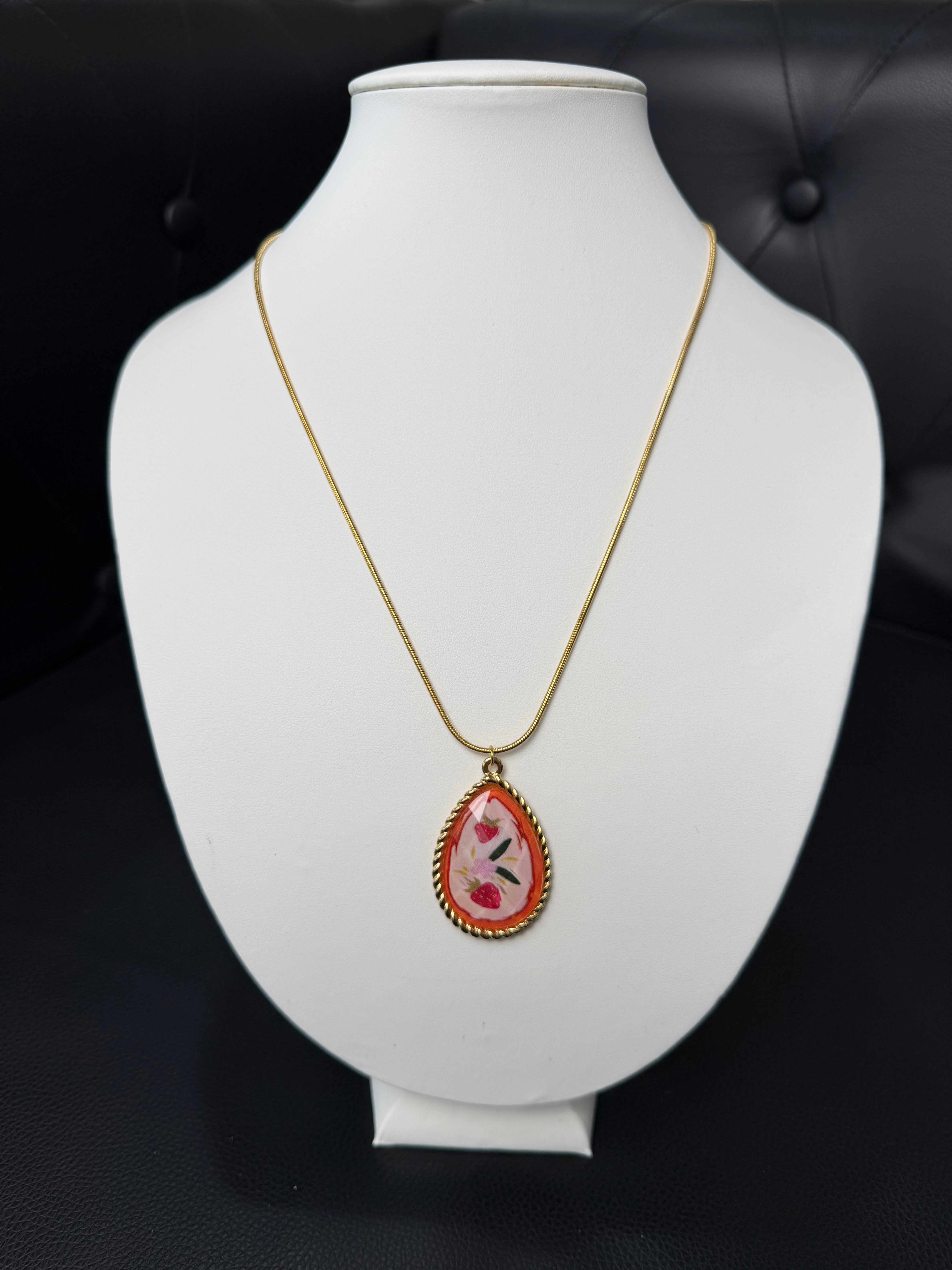 COLLANA ORO CON PENDENTE ROSA