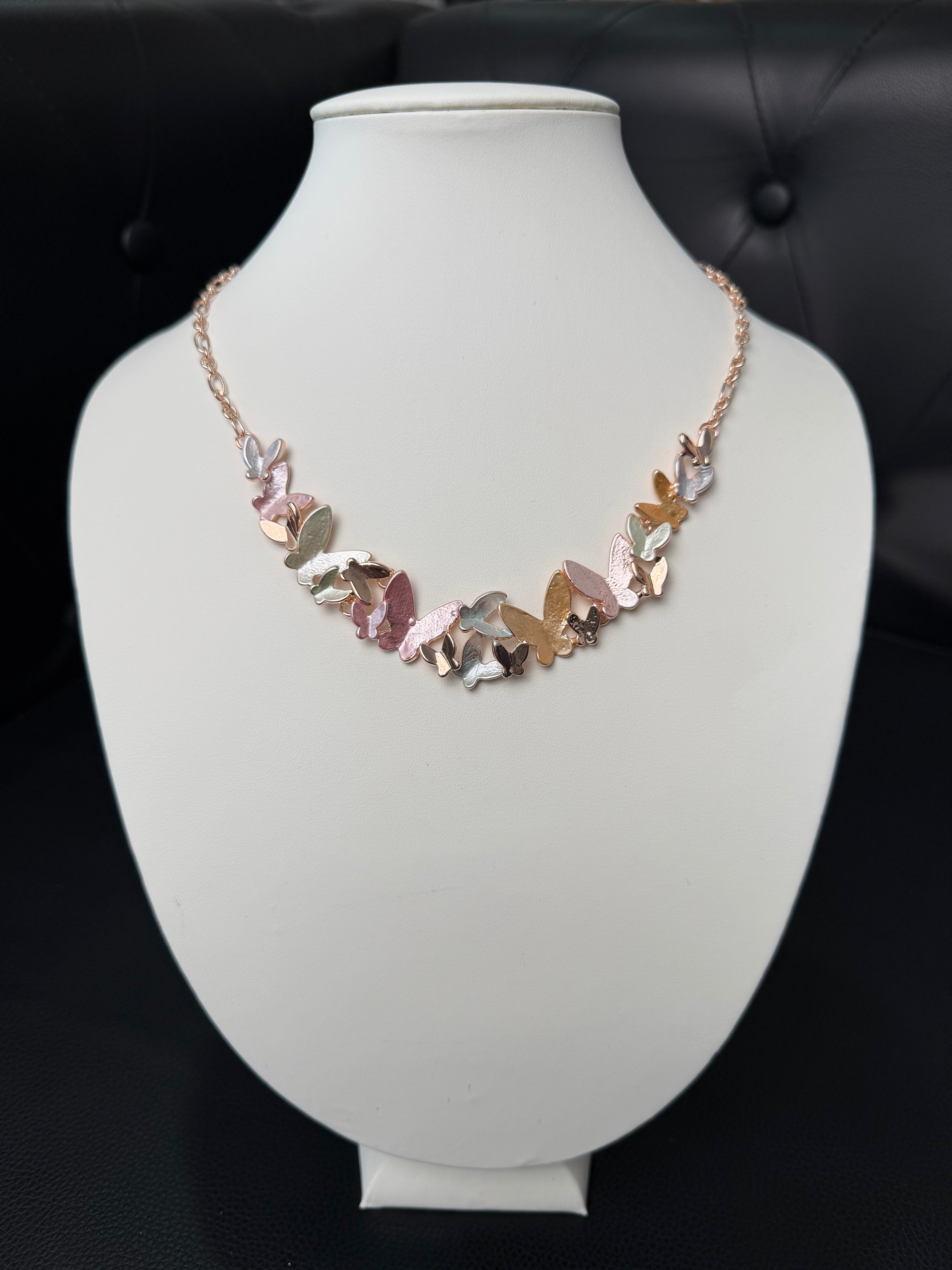 COLLANA FARFALLE MULTICOLOR METALLO MISTO