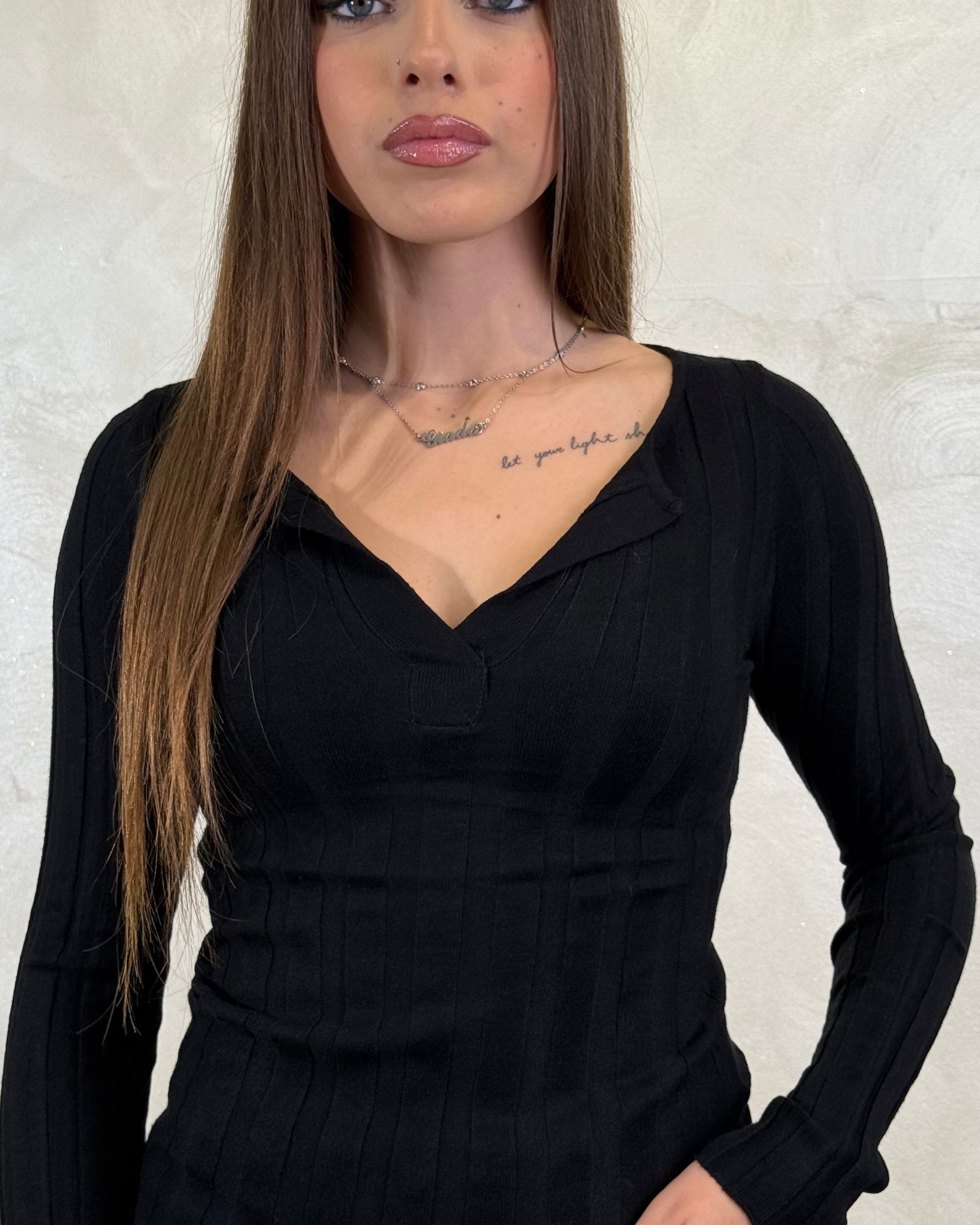 TOP SCOLLO SERAFINO COL.NERO