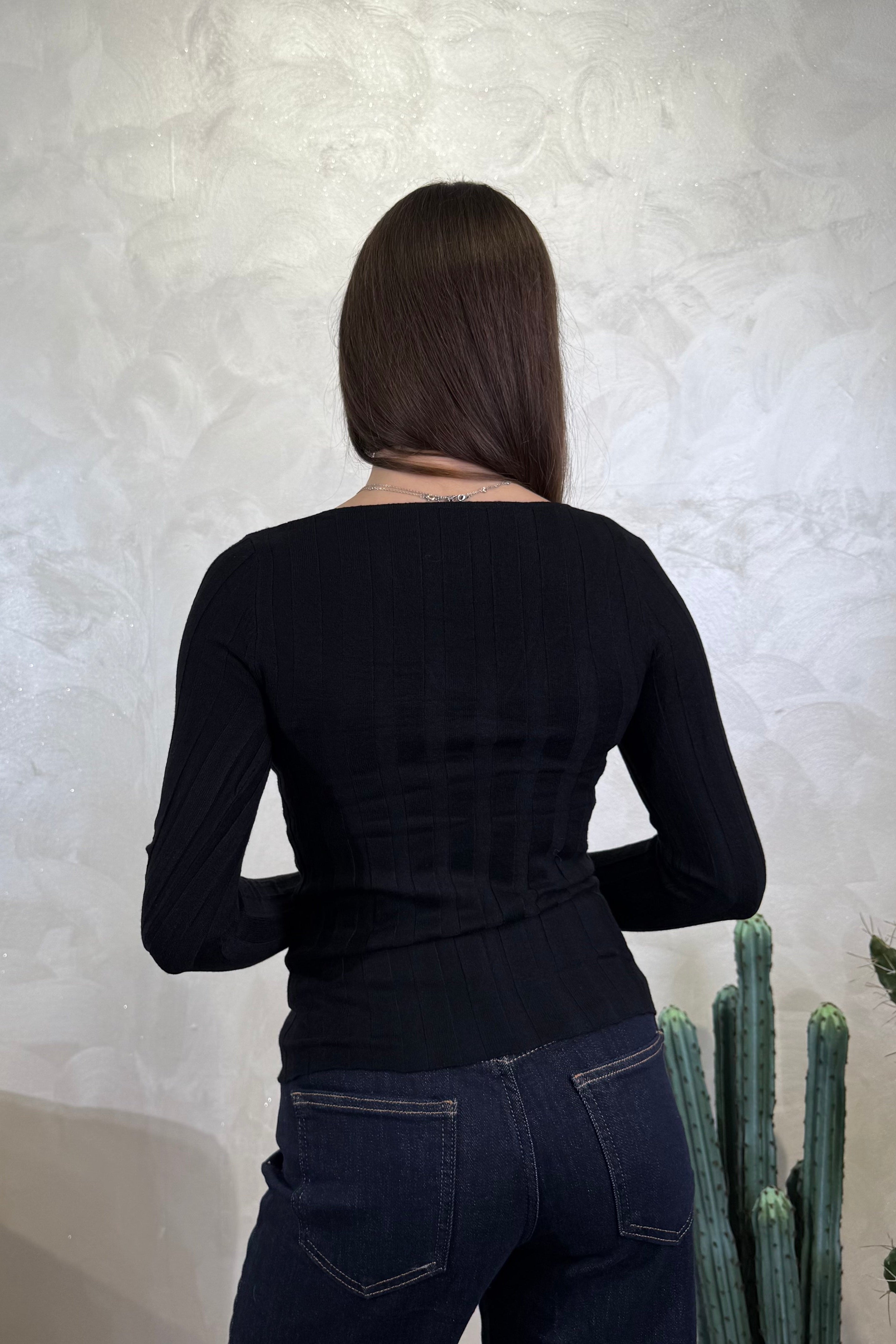 TOP SCOLLO SERAFINO COL.NERO