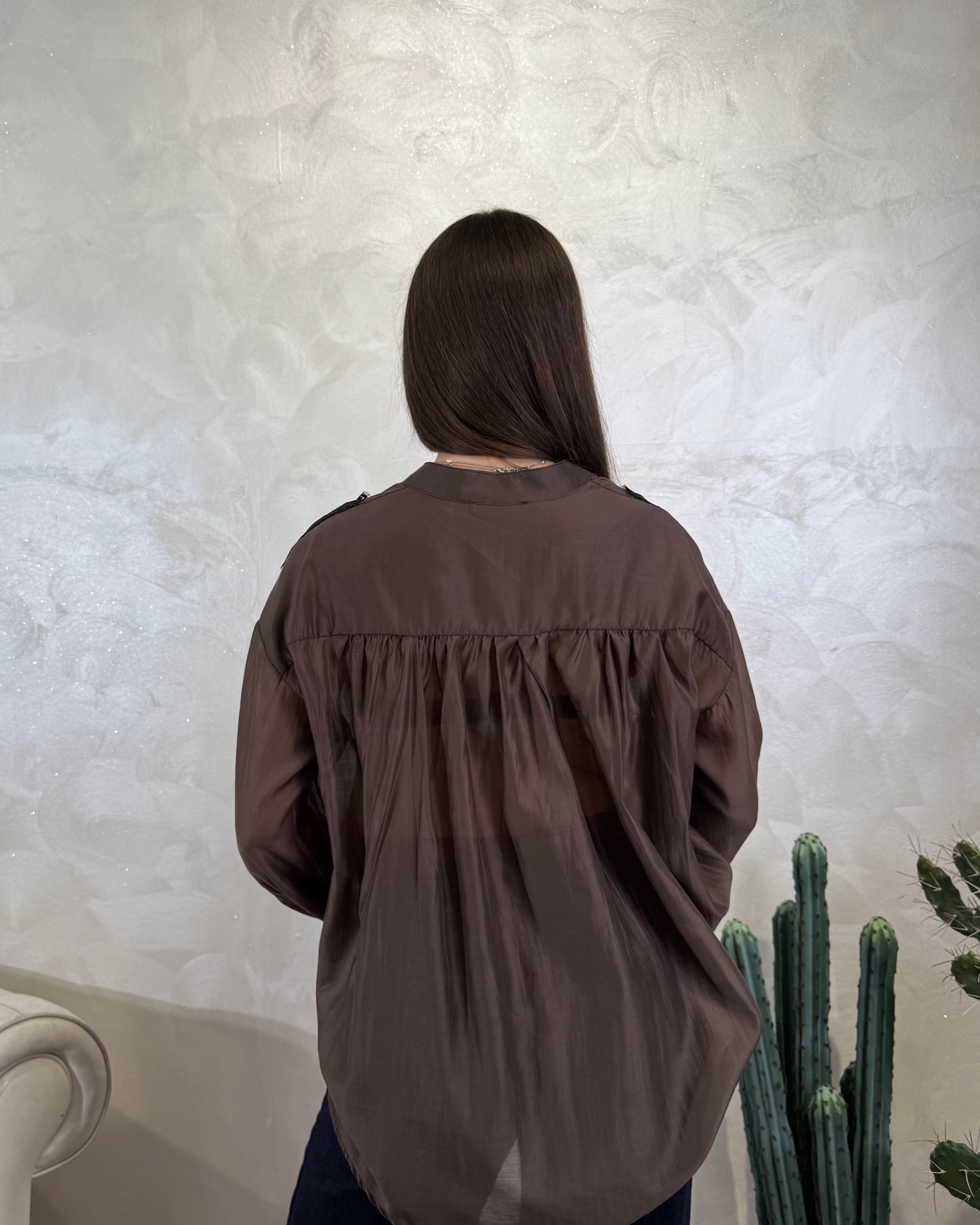 CAMICIA INSERTI PIZZO COL. MORO