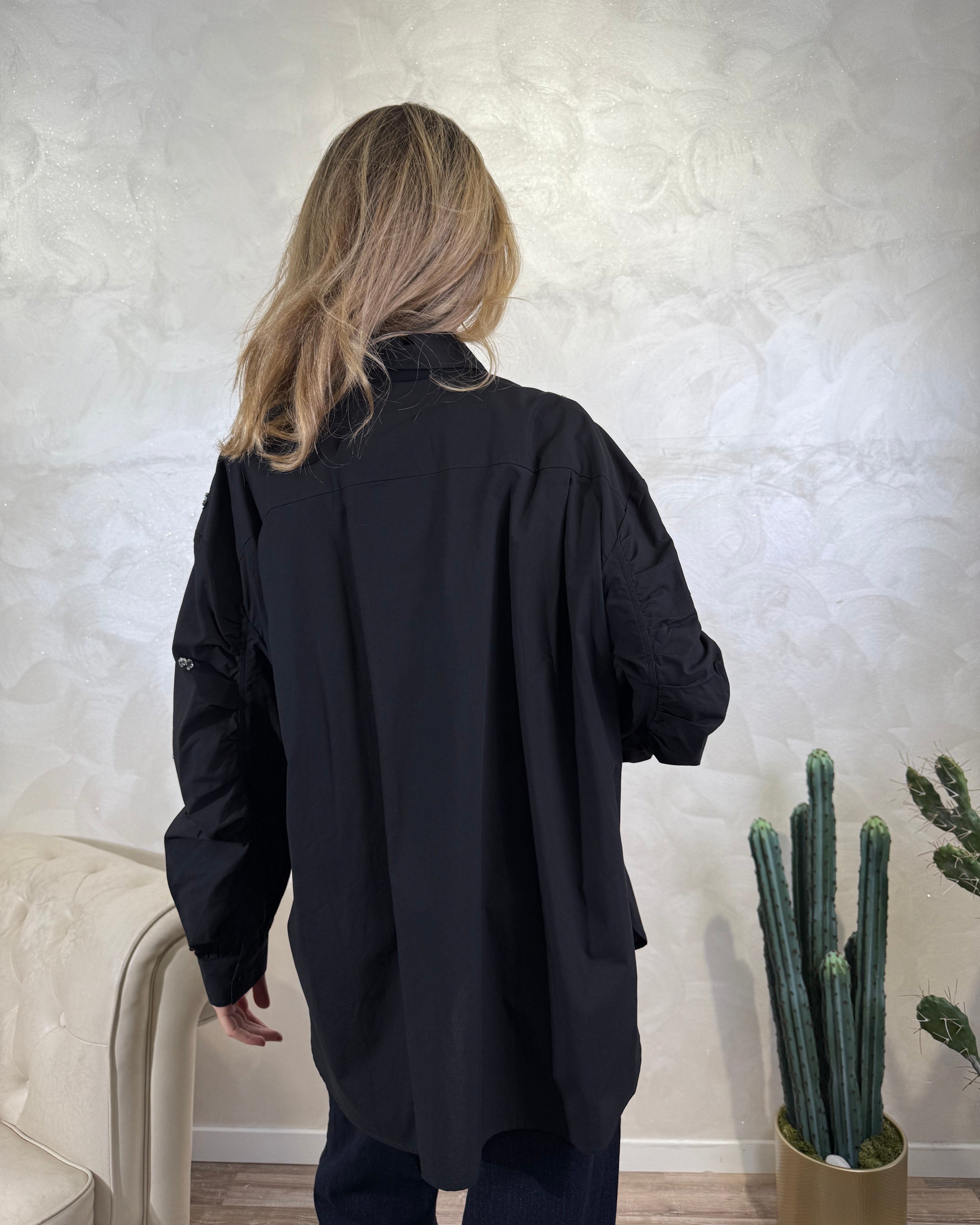 CAMICIA STRASS BRILLANTI COL. NERO