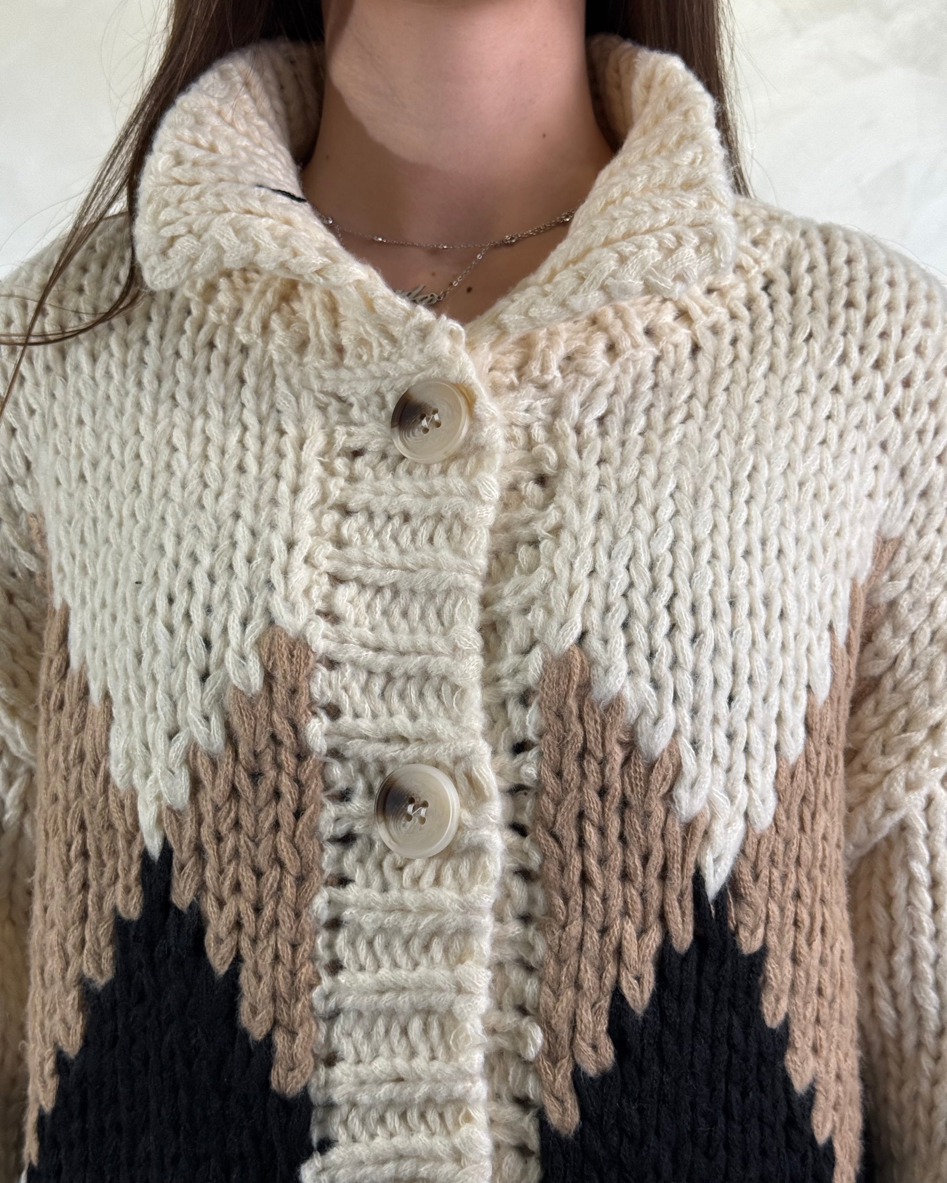 CARDIGAN FIN.3 FANTASIA BALLANTYNE COL. PANNA