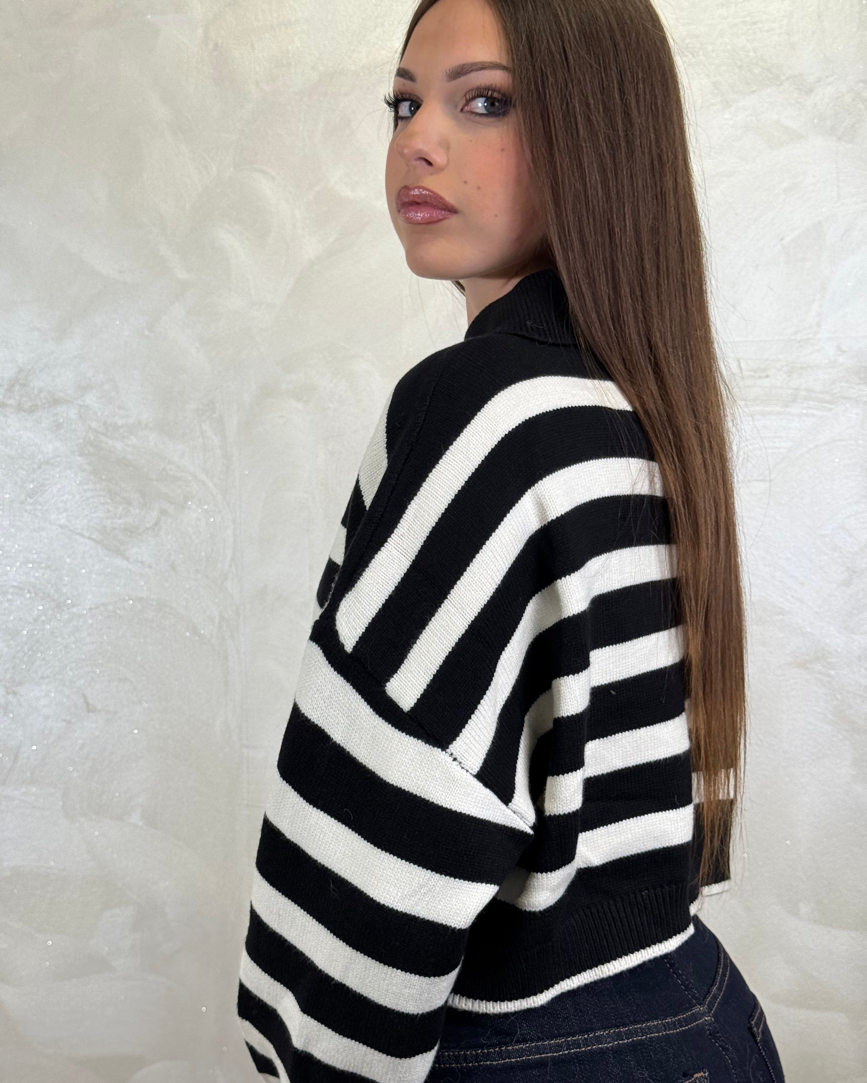 MAGLIONCINO CREPPED RIGATO COL.NERO