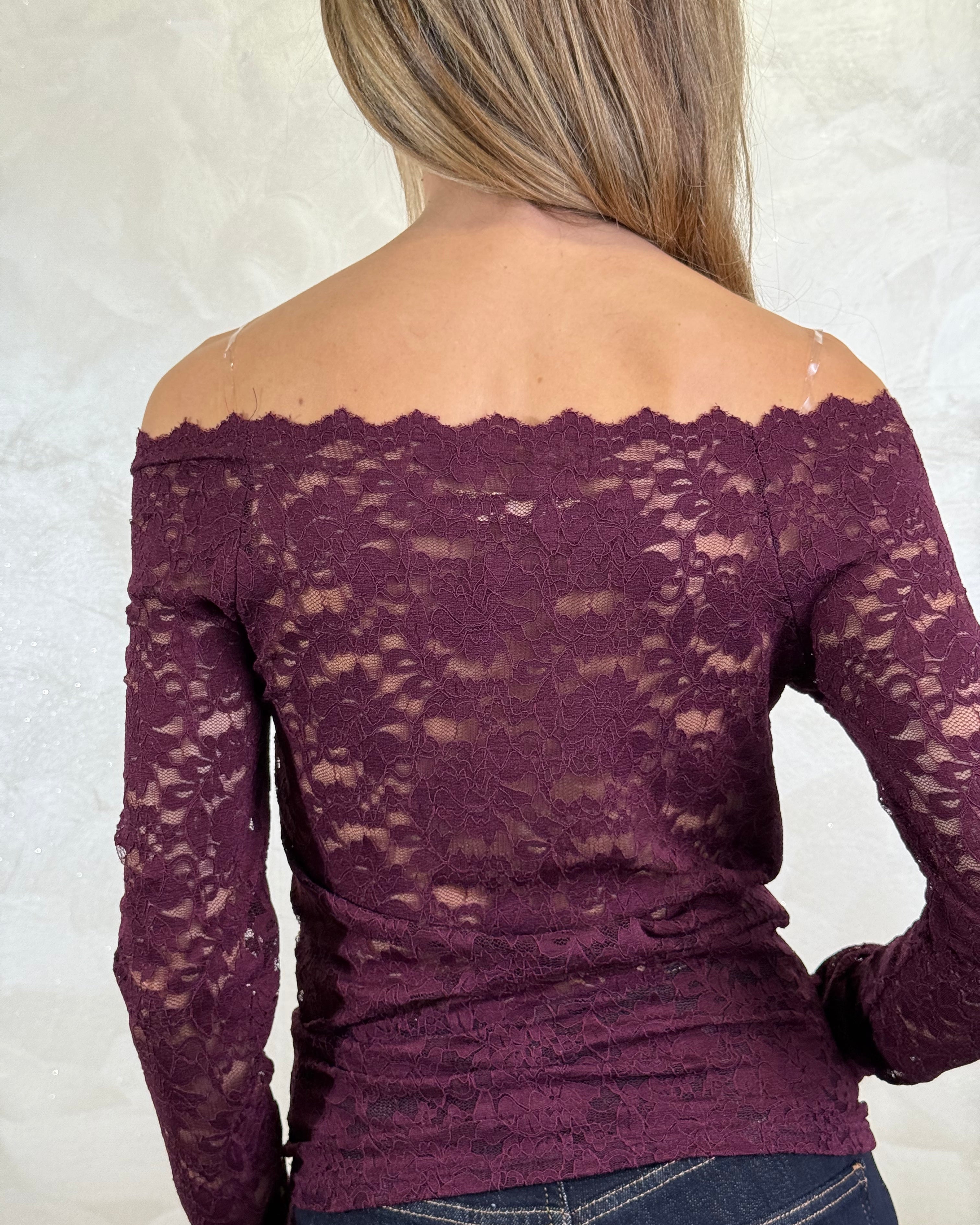 TOP PIZZO SCOLLO AMPIO COL. BORDEAUX