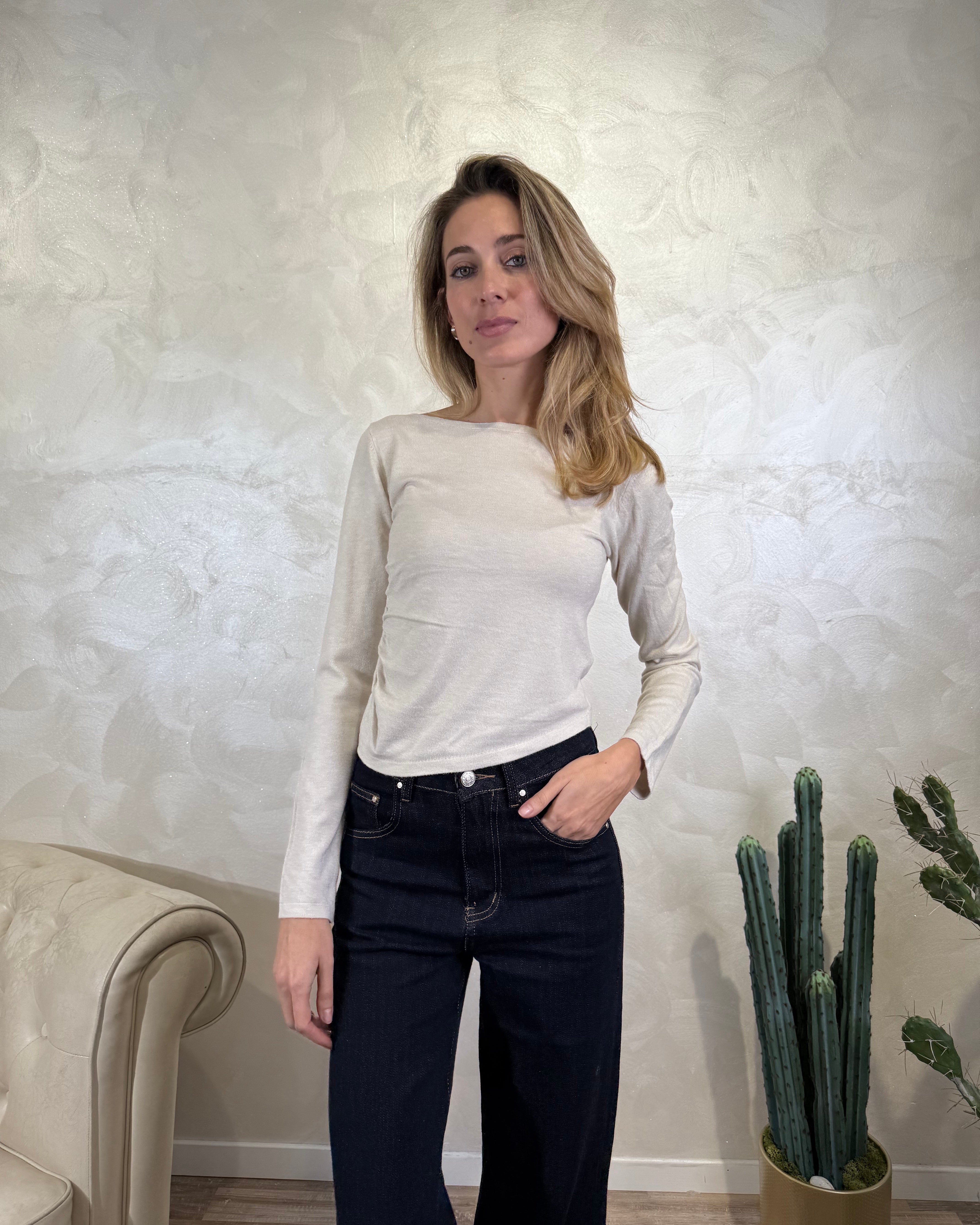 MAGLIA PARICOLLO AMPIO COL.PANNA