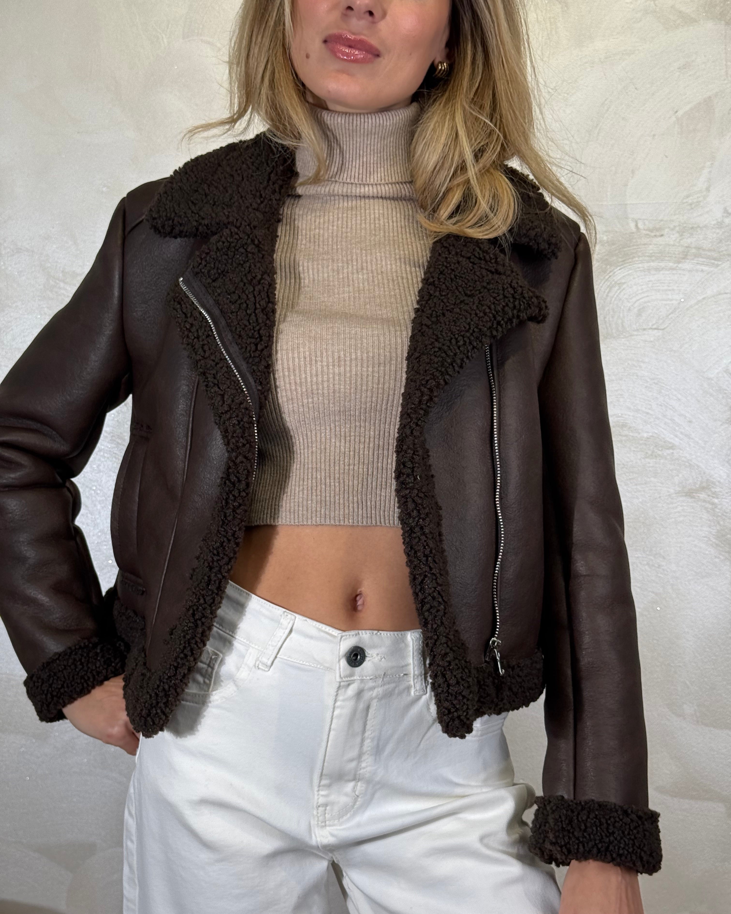 GIACCA CROPPED MOD. CHIODO COL. MORO