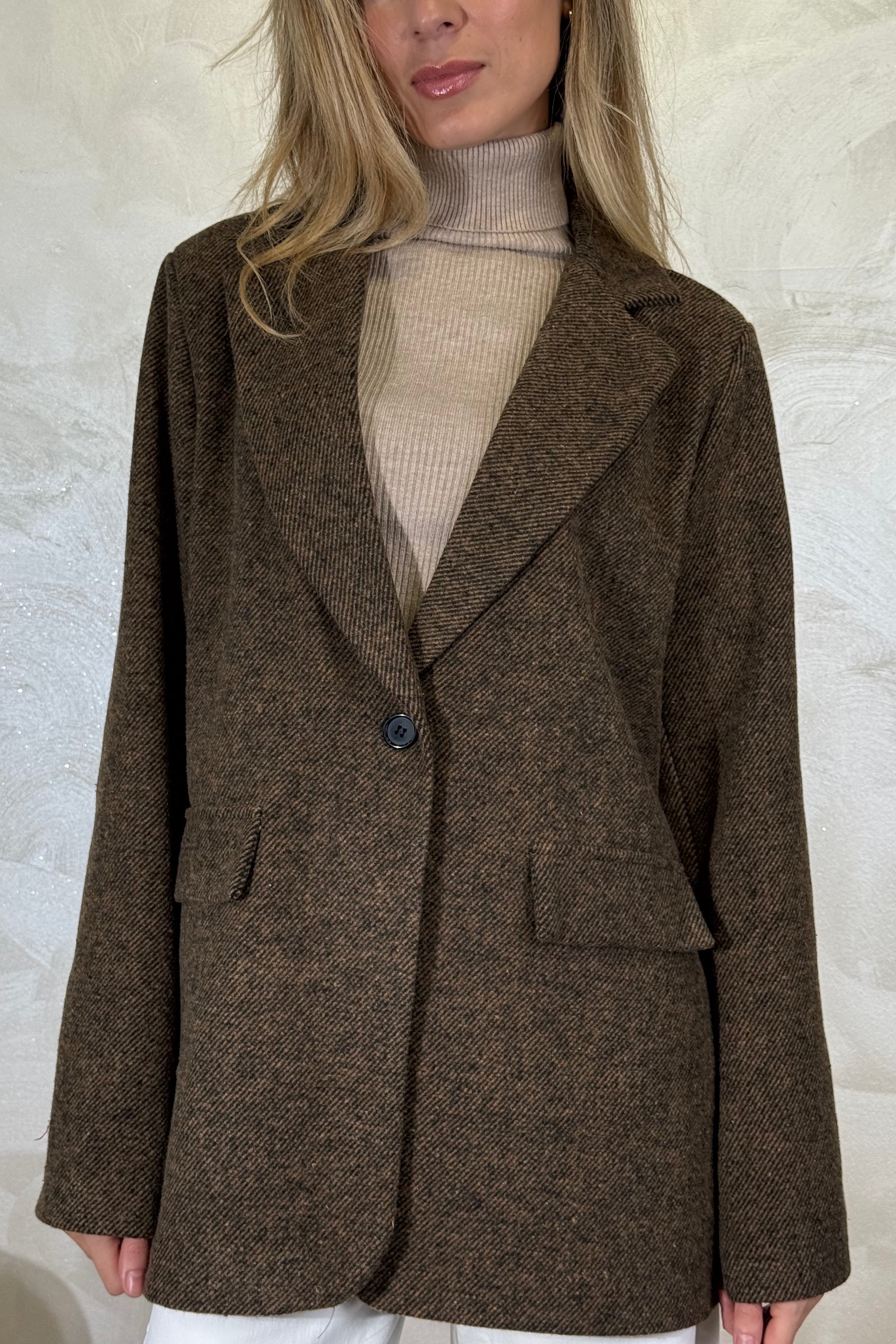 BLAZER TWEED DIAGONALE COL. MORO