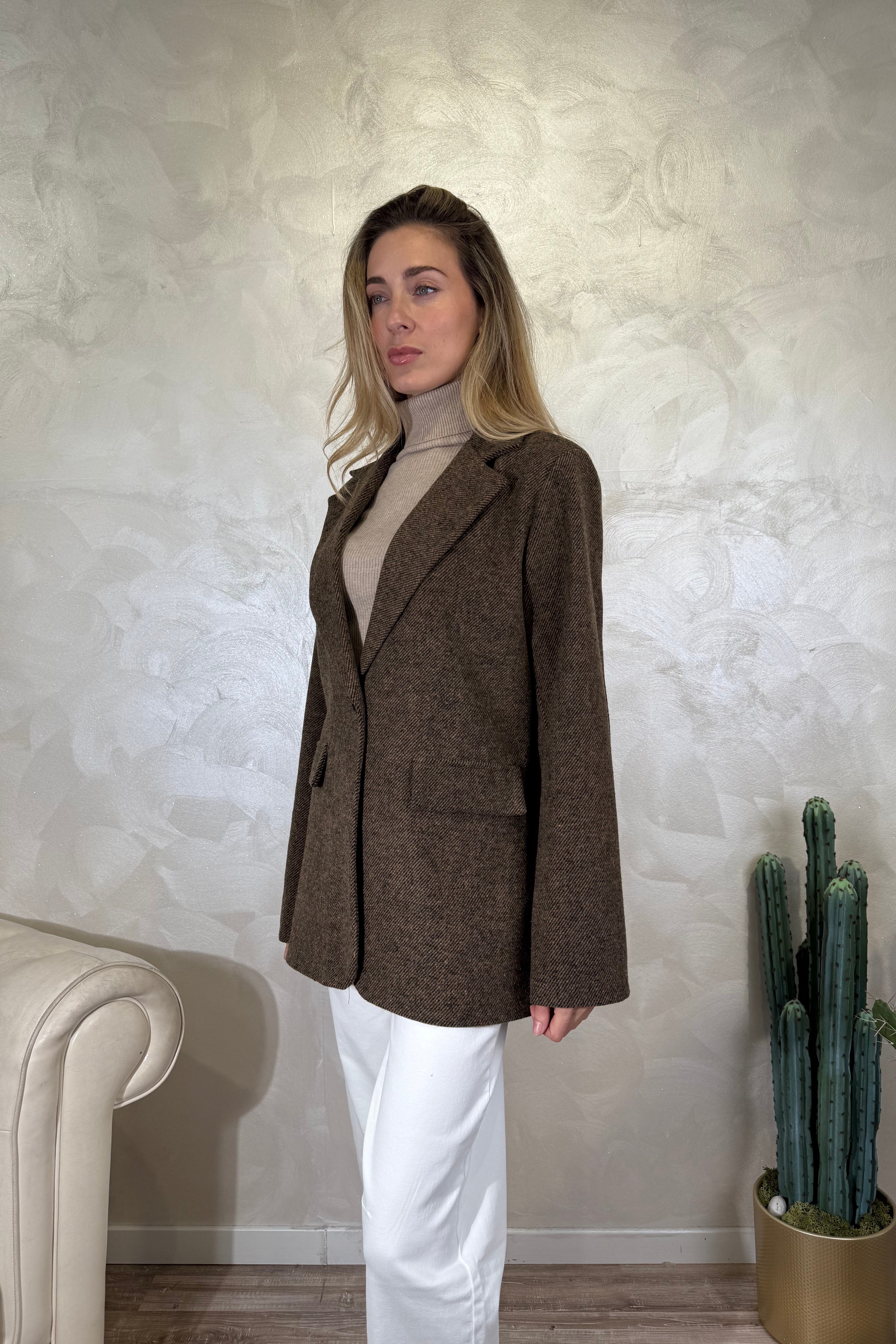 BLAZER TWEED DIAGONALE COL. MORO